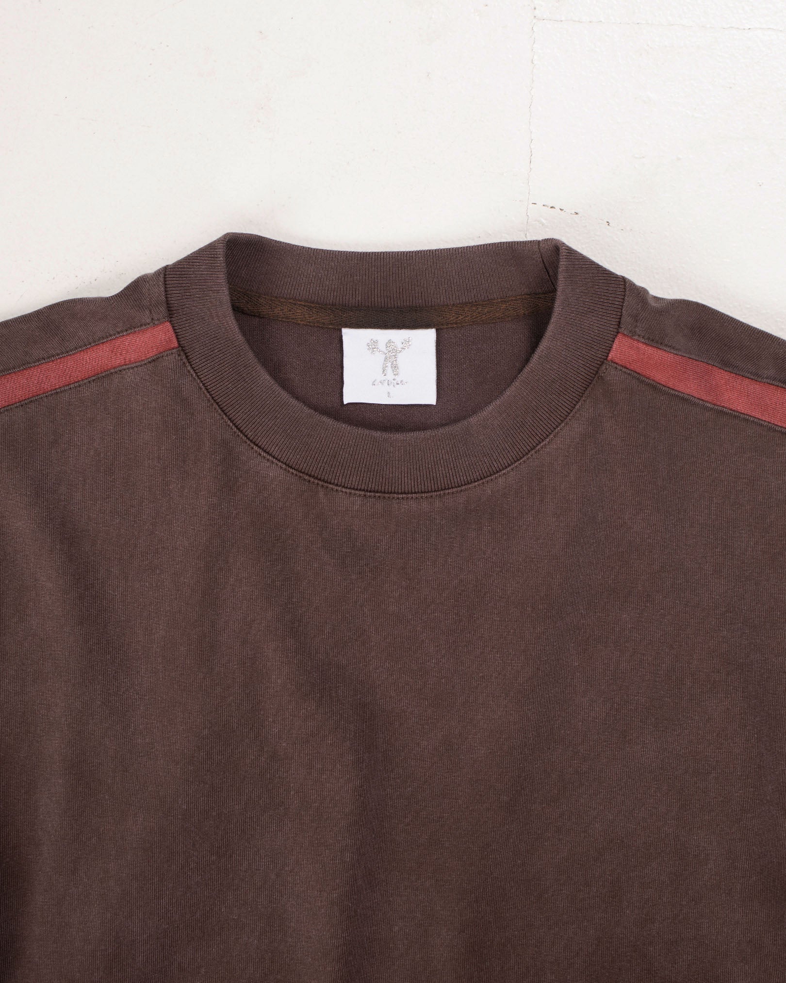 Candice - Washed Racer L/S - Brown + Red