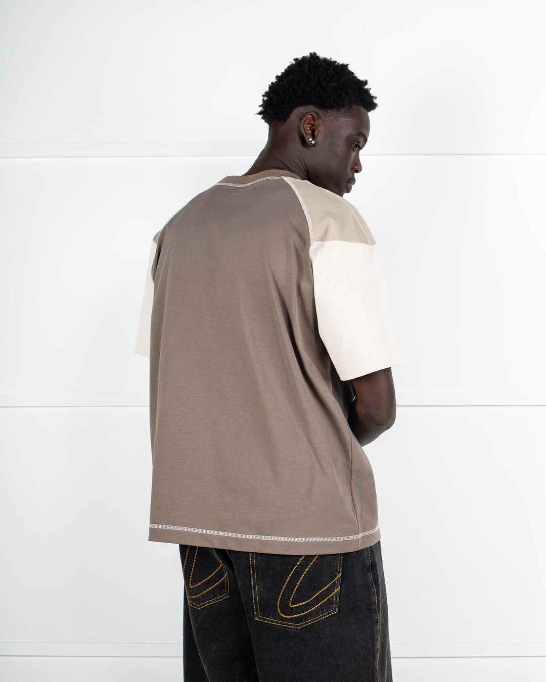 Candice - Repair Panelled T-shirt - Brown