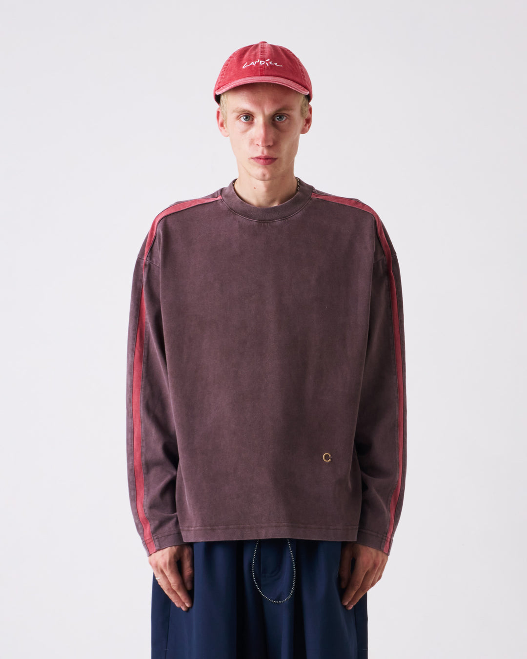Candice - Washed Racer L/S - Brown + Red