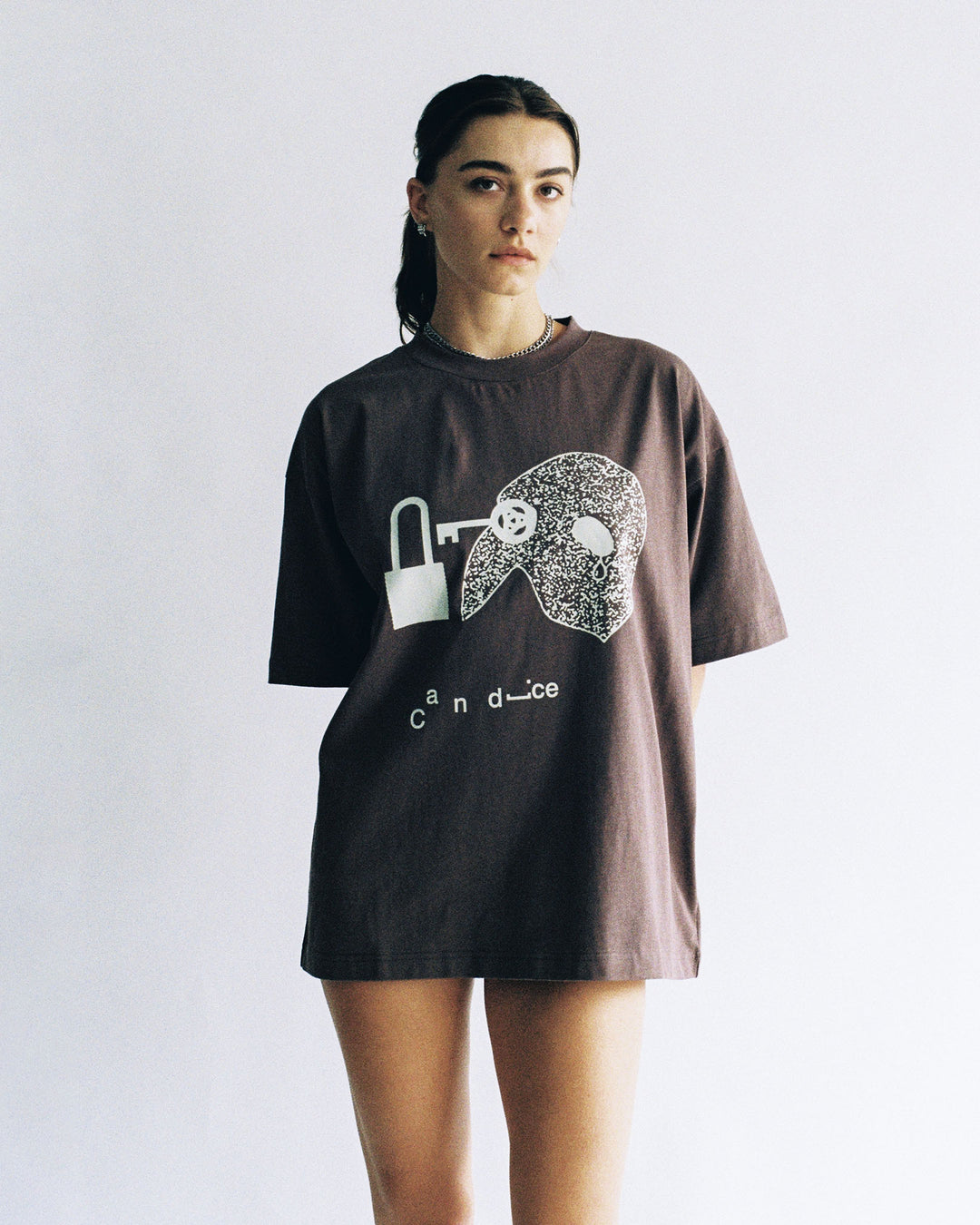 Candice - Secrets Tee - Charcoal