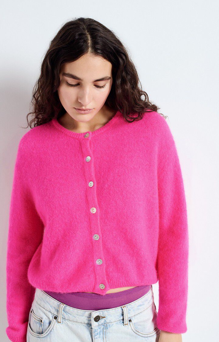 American Vintage - Vitow Alpaca / Wool Cardigan - Fluro Pink