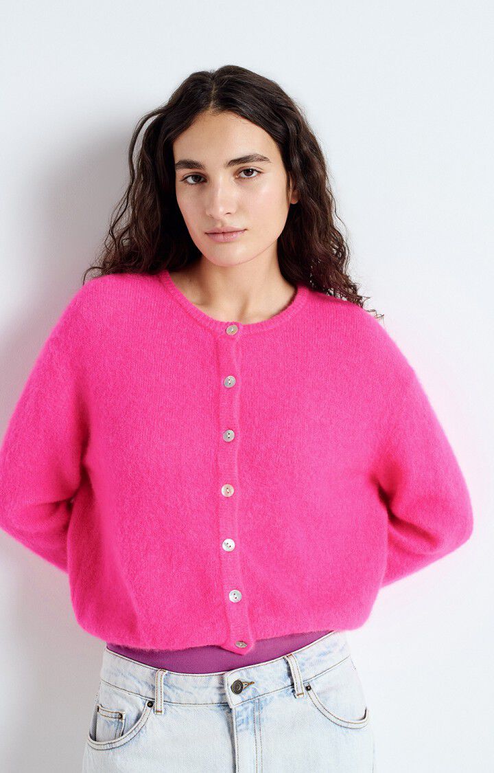 American Vintage - Vitow Alpaca / Wool Cardigan - Fluro Pink