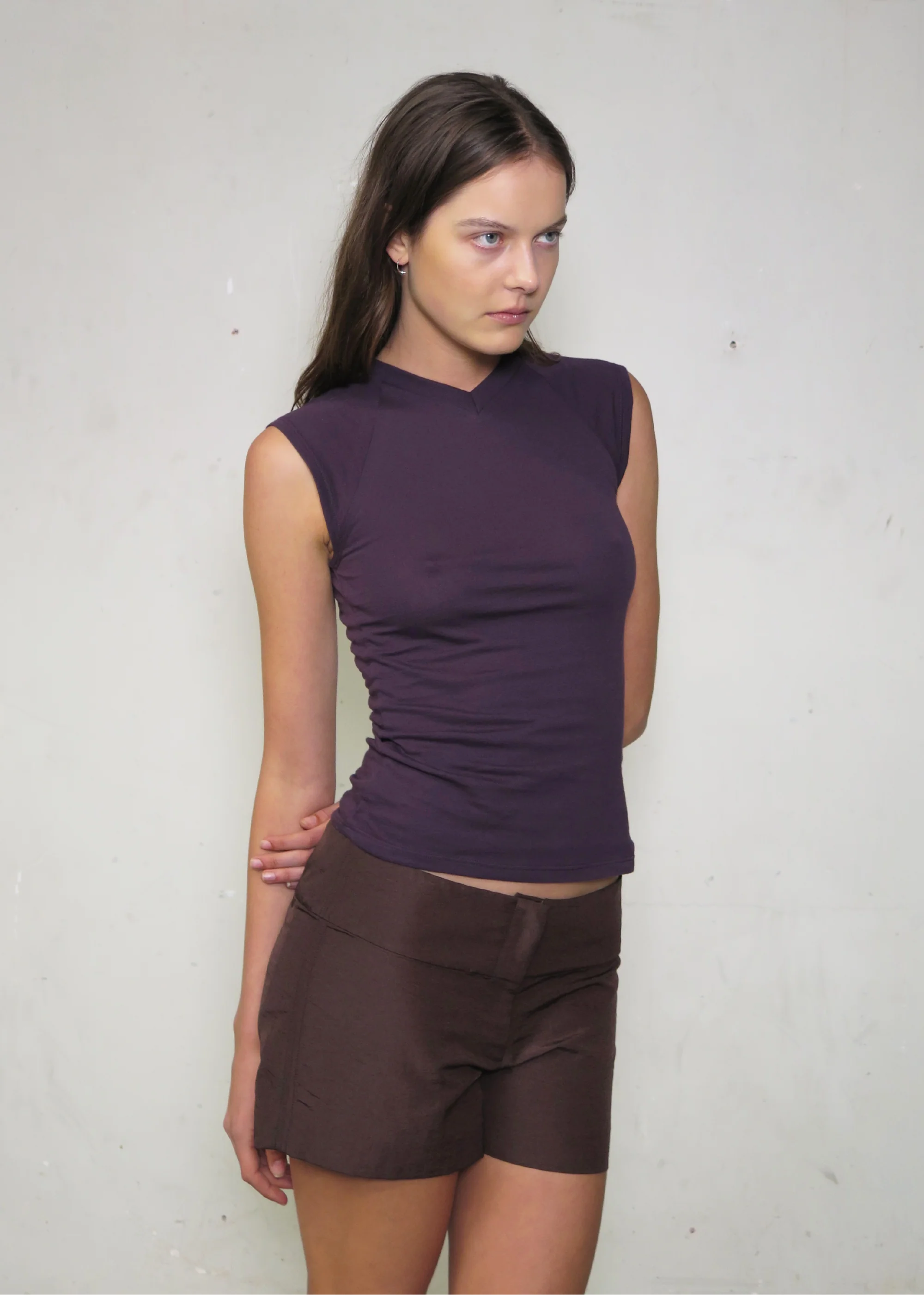 PV ~ Beam V-Neck Tee ~ Purple