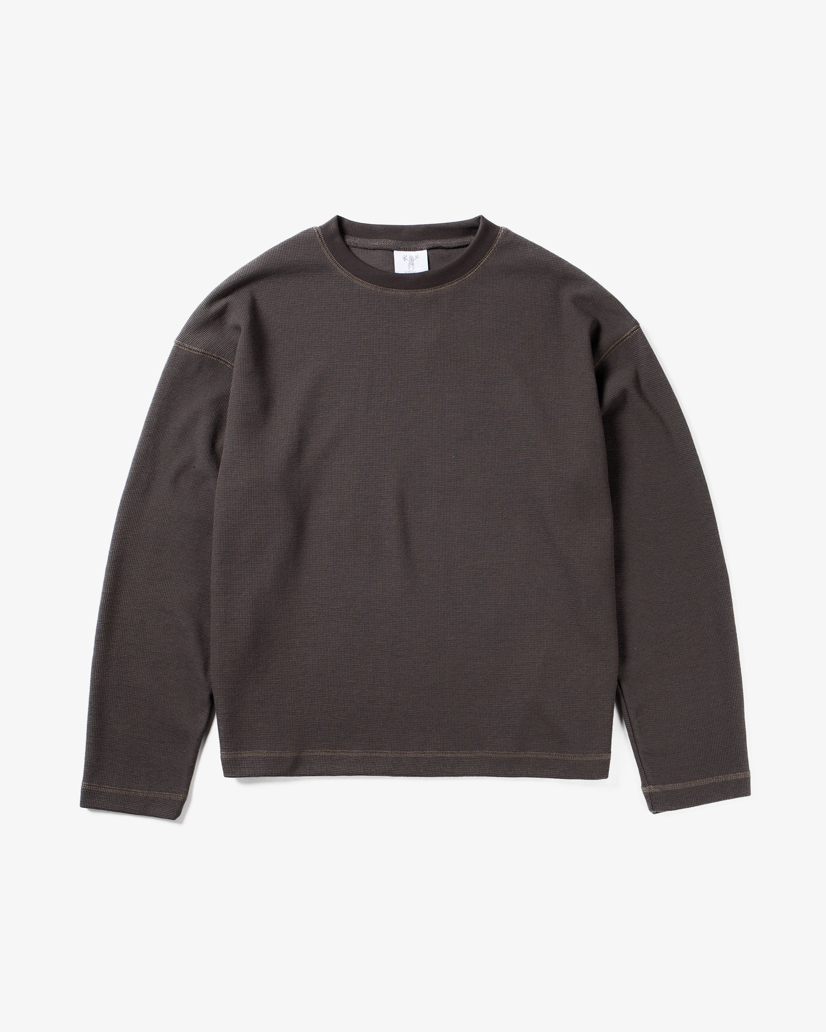 Candice - Waffle L/S Tee - Mud