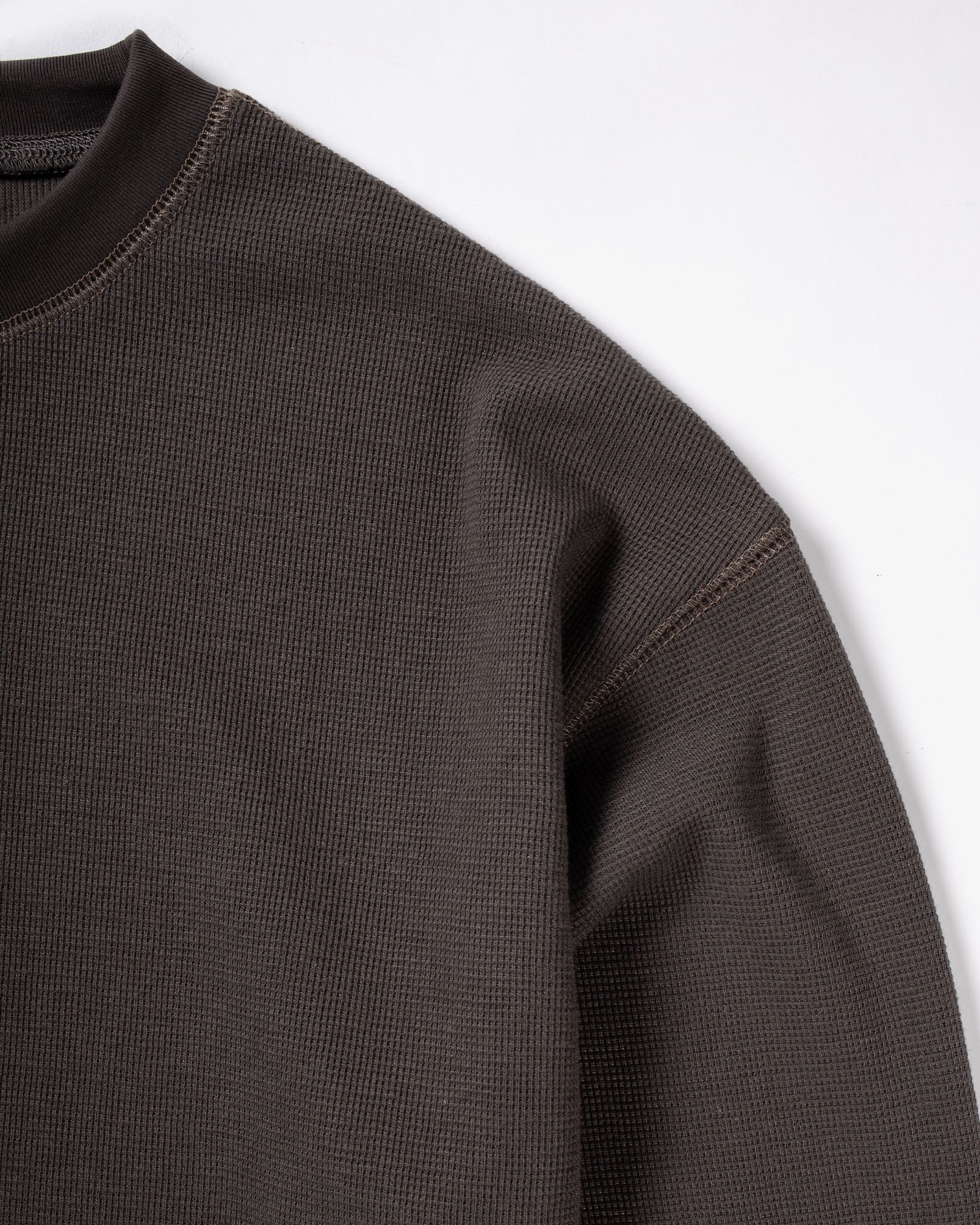 Candice - Waffle L/S Tee - Mud