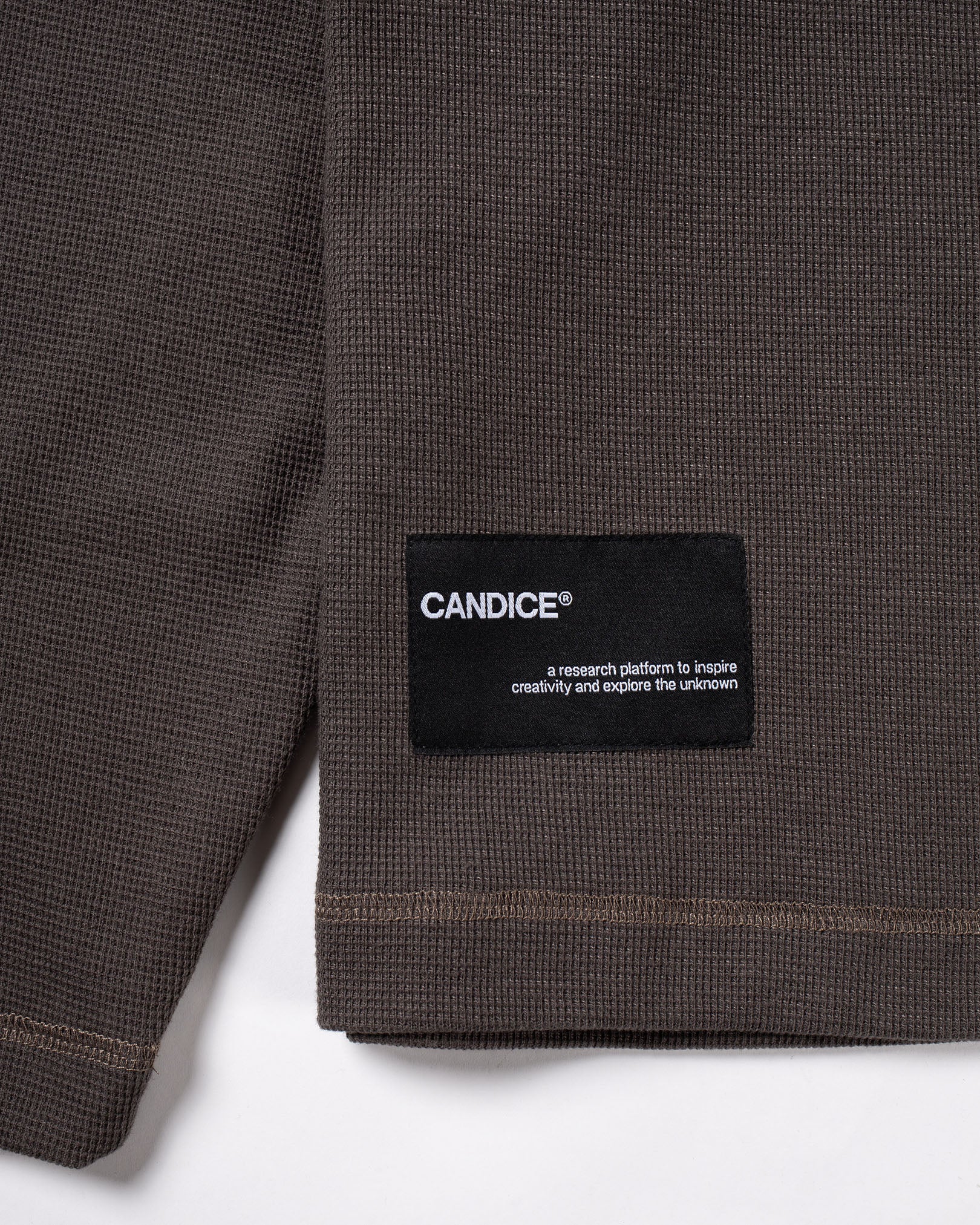 Candice - Waffle L/S Tee - Mud