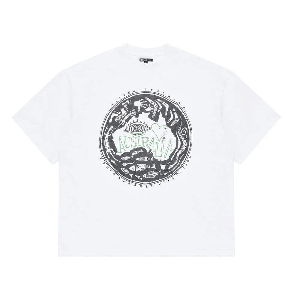 Listen - I Love Australia Tee - White