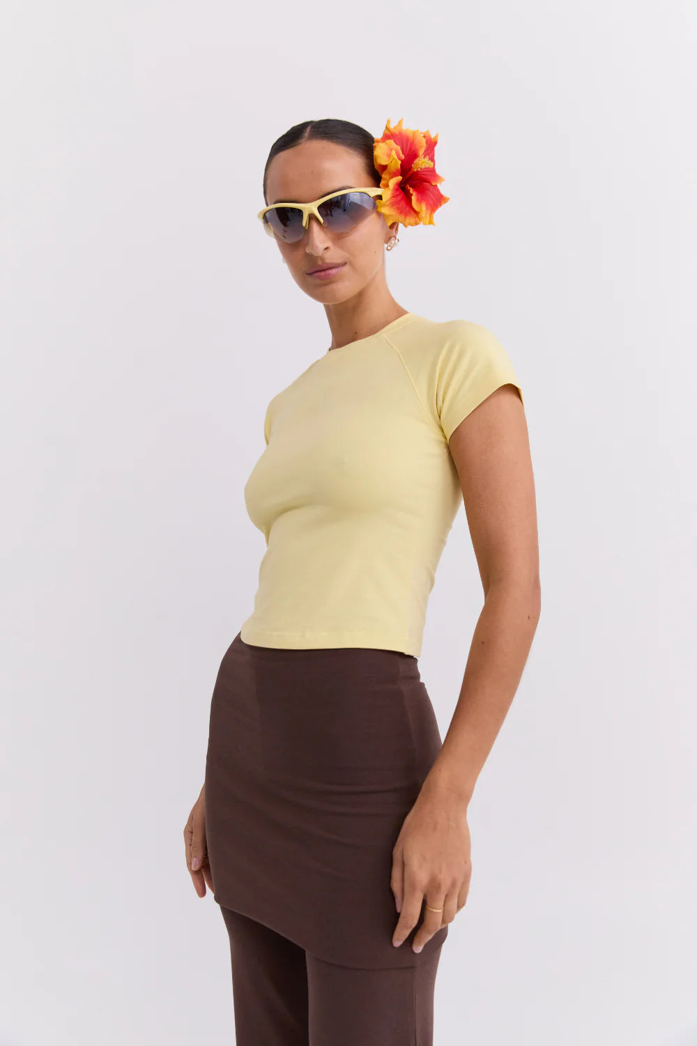 Pinky & Kamal - Cropped Baby T-Shirt - Butter