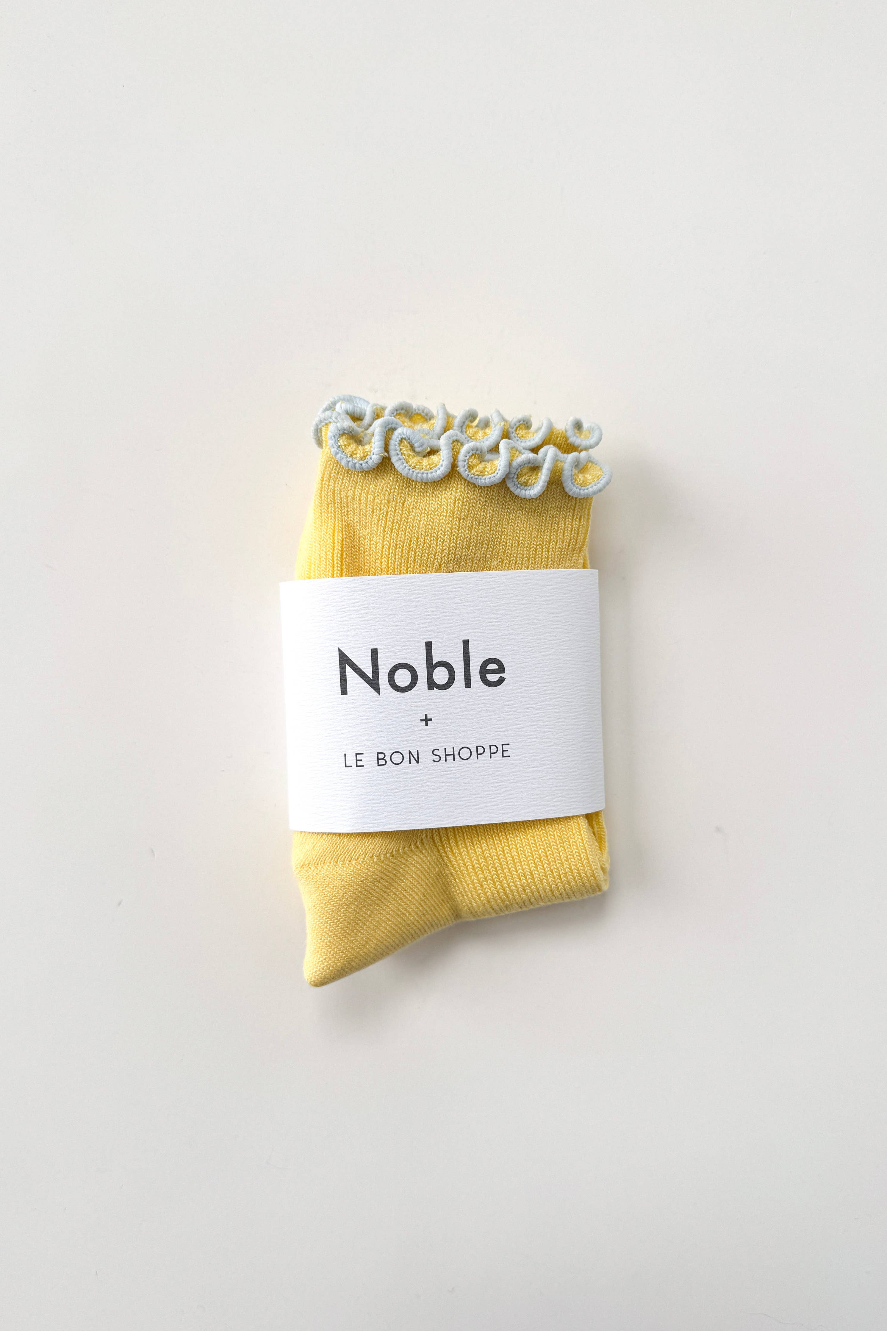 Le Bon Shoppe - Petite Ruffled Socks - Butter/ Baby Blue