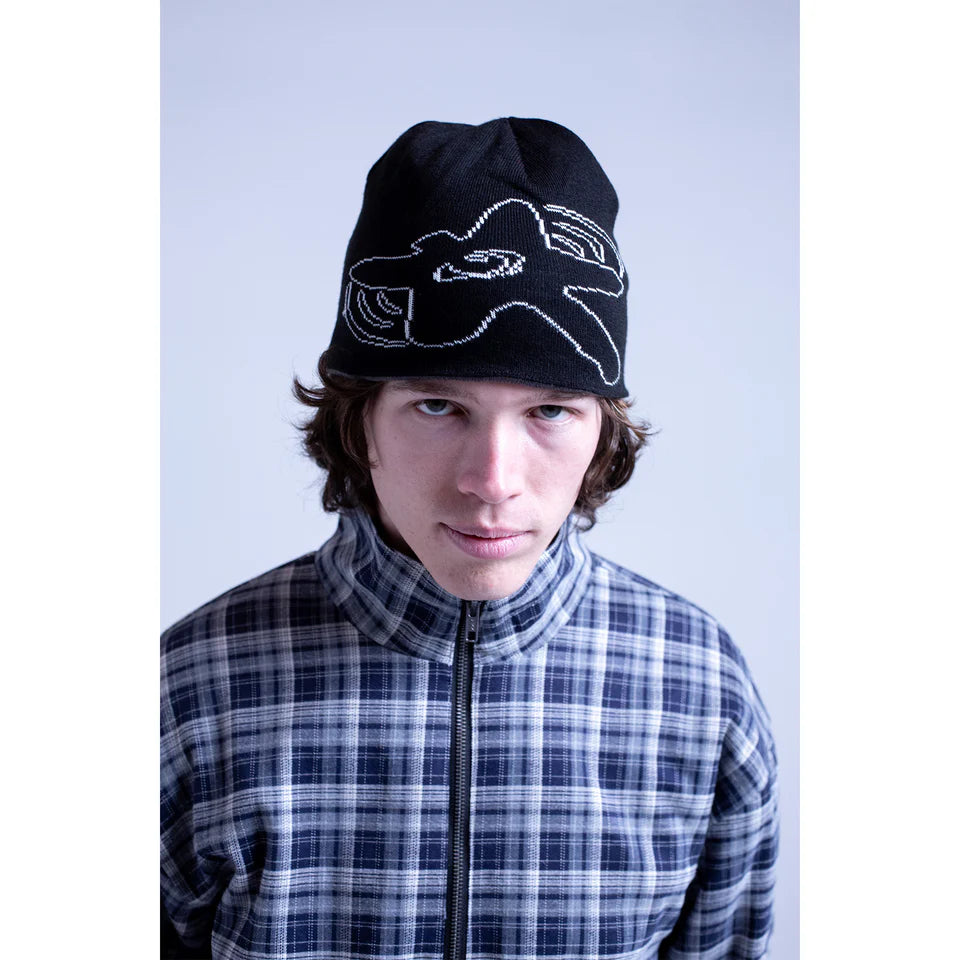 Listen - Reversible Sunrise Beanie - Black