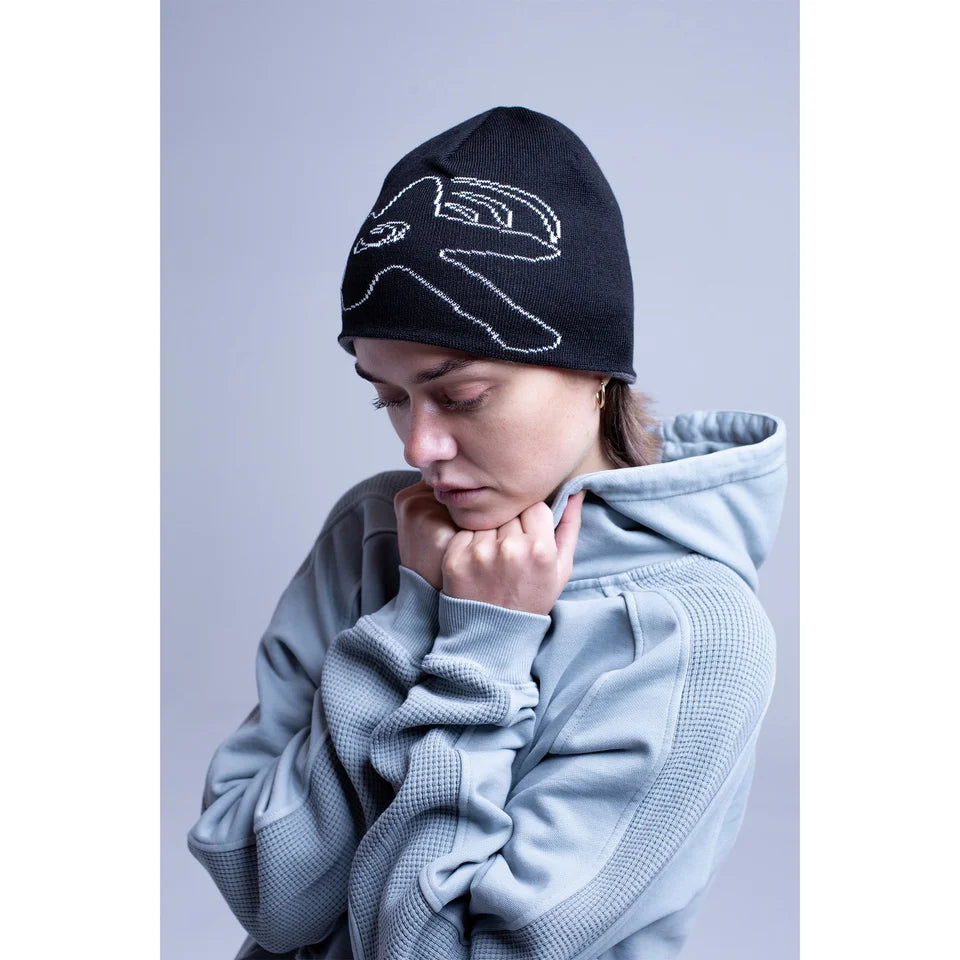 Listen - Reversible Sunrise Beanie - Black