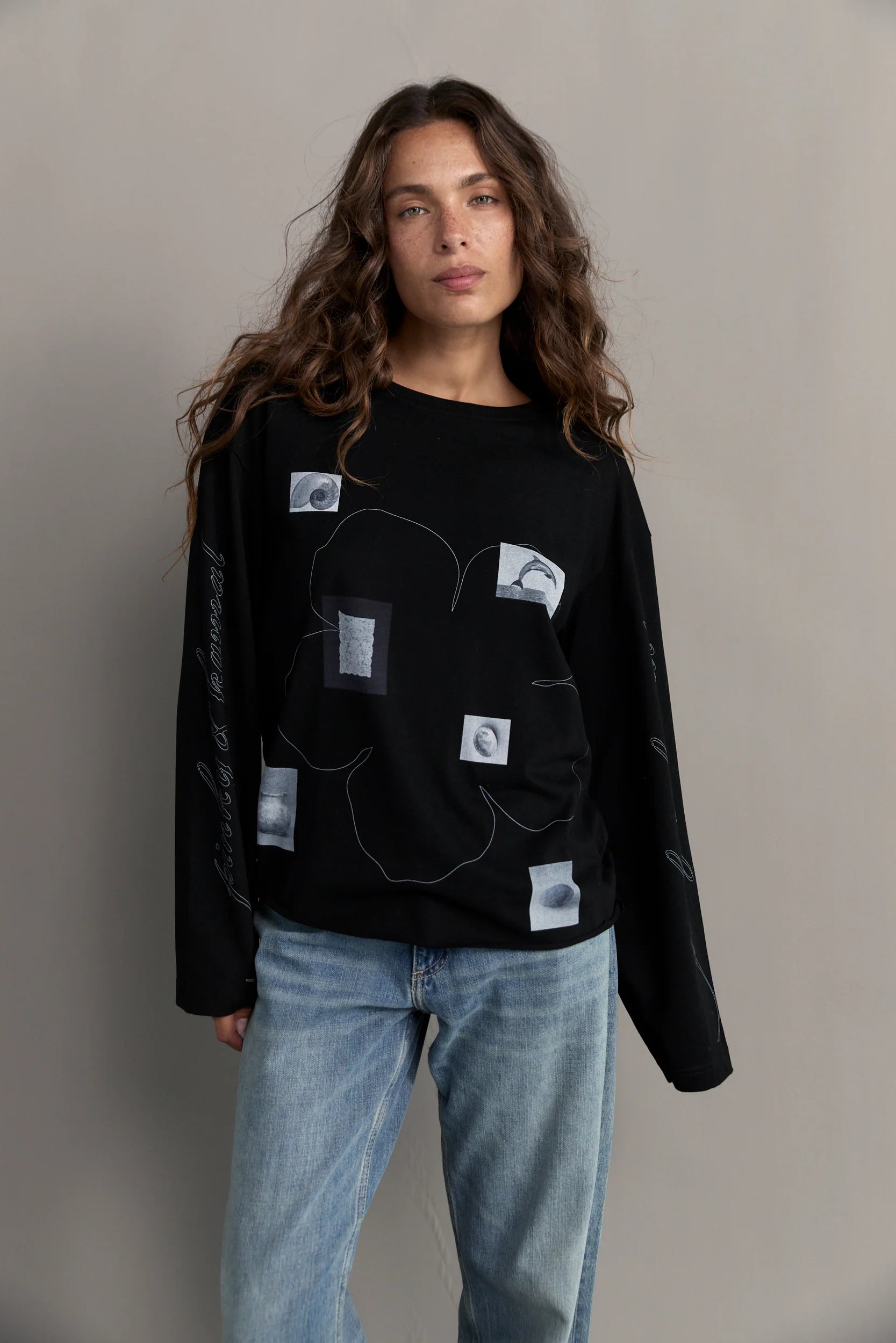 Pinky & Kamal - Field Notes L/S Top - Black