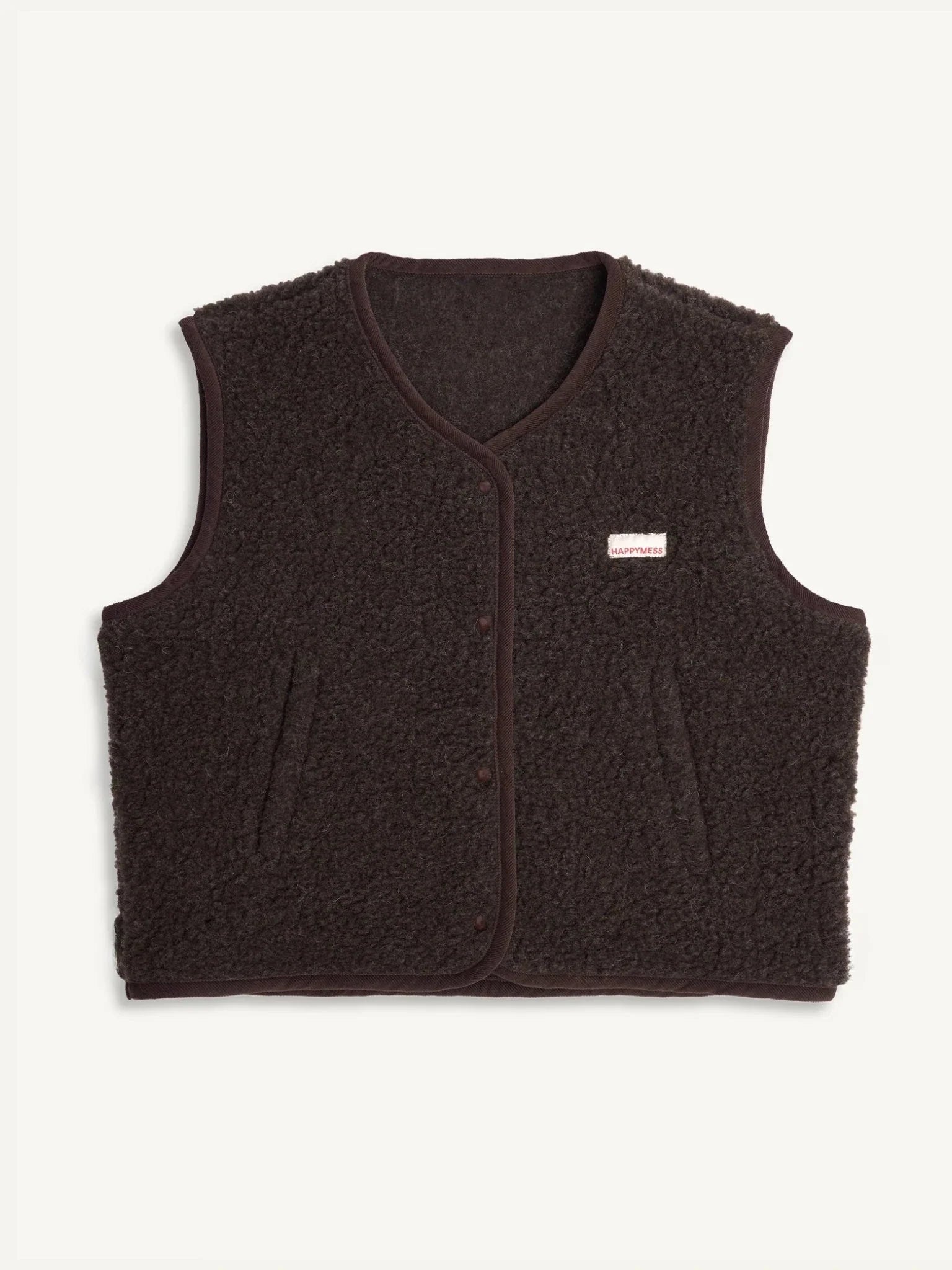 Happymess - Merino Vest - Chocolate Brown