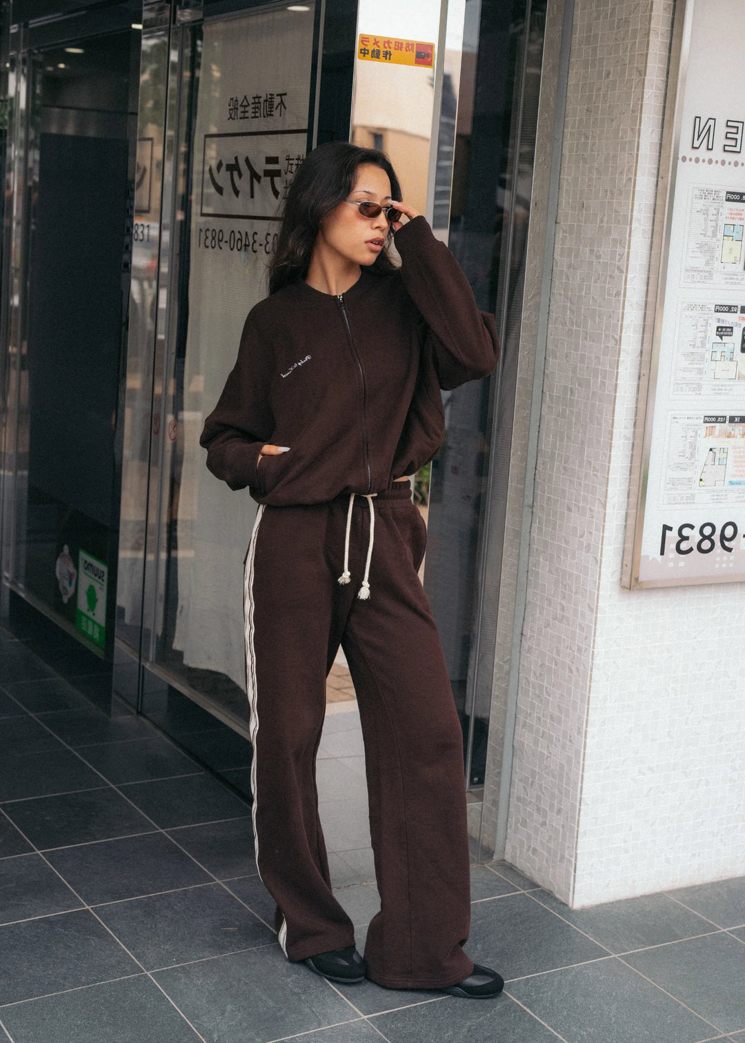 Pinky & Kamal - Side Stripe Trackpant - Chocolate Brown