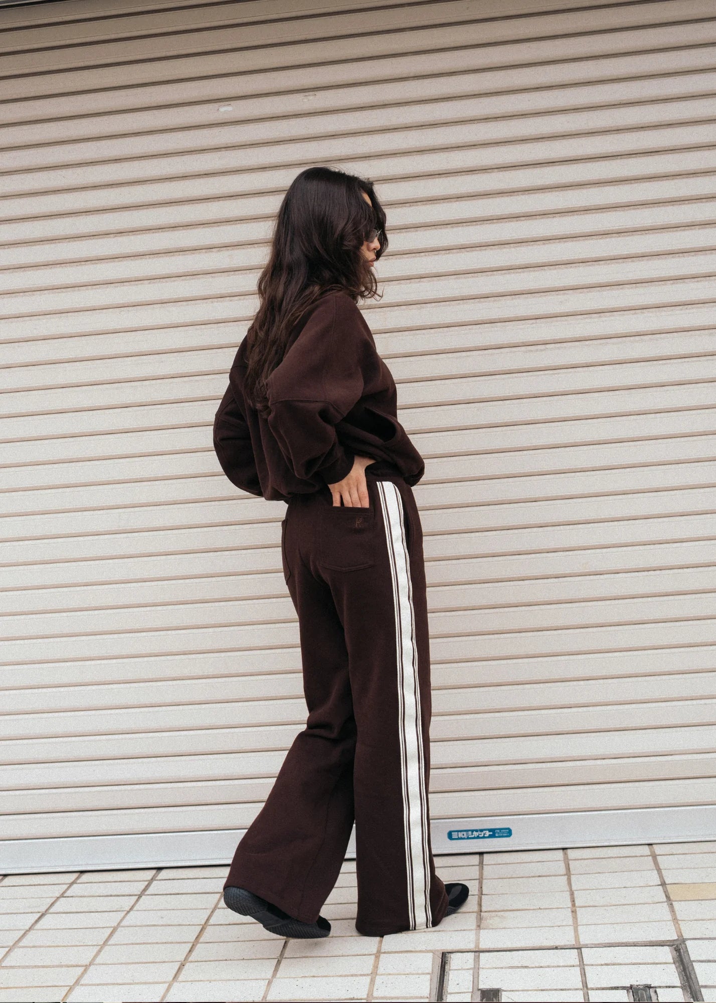 Pinky & Kamal - Side Stripe Trackpant - Chocolate Brown