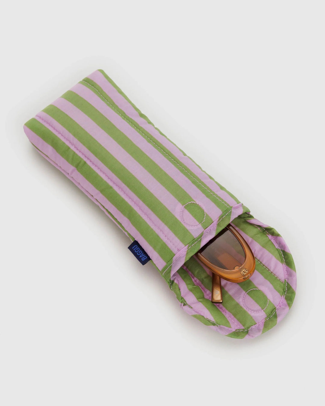 Baggu - Puffy Glasses Case - Avocado Candy Stripe