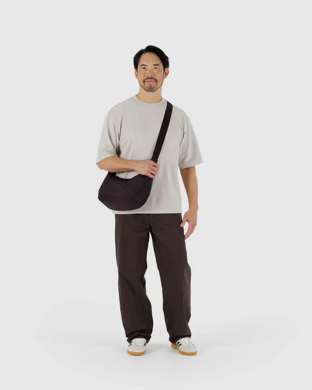 Baggu - Medium Nylon Crescent Bag - Chocolate Plum