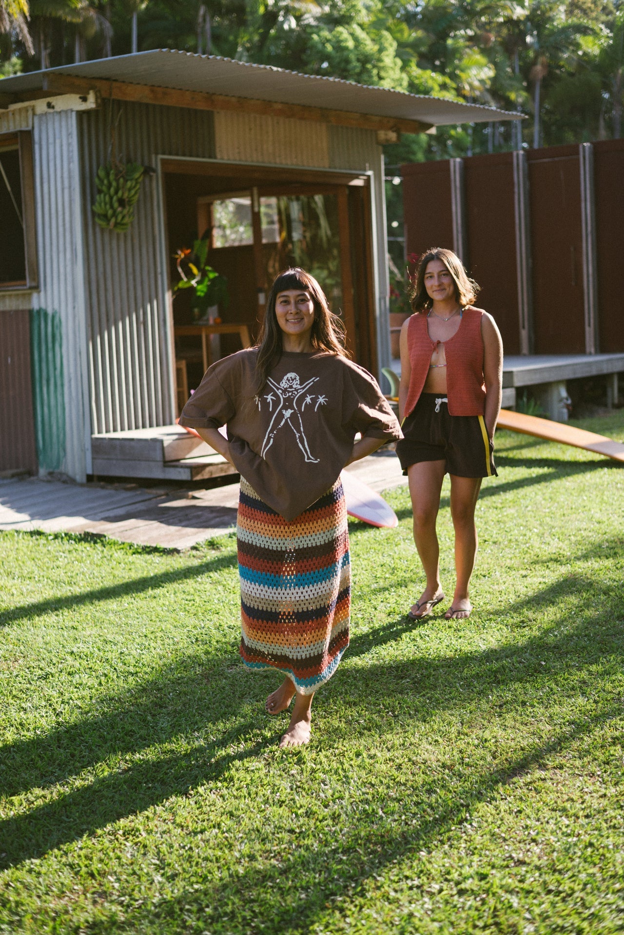 Atmosea - Crochet Midi Skirt - Vintage Rainbow