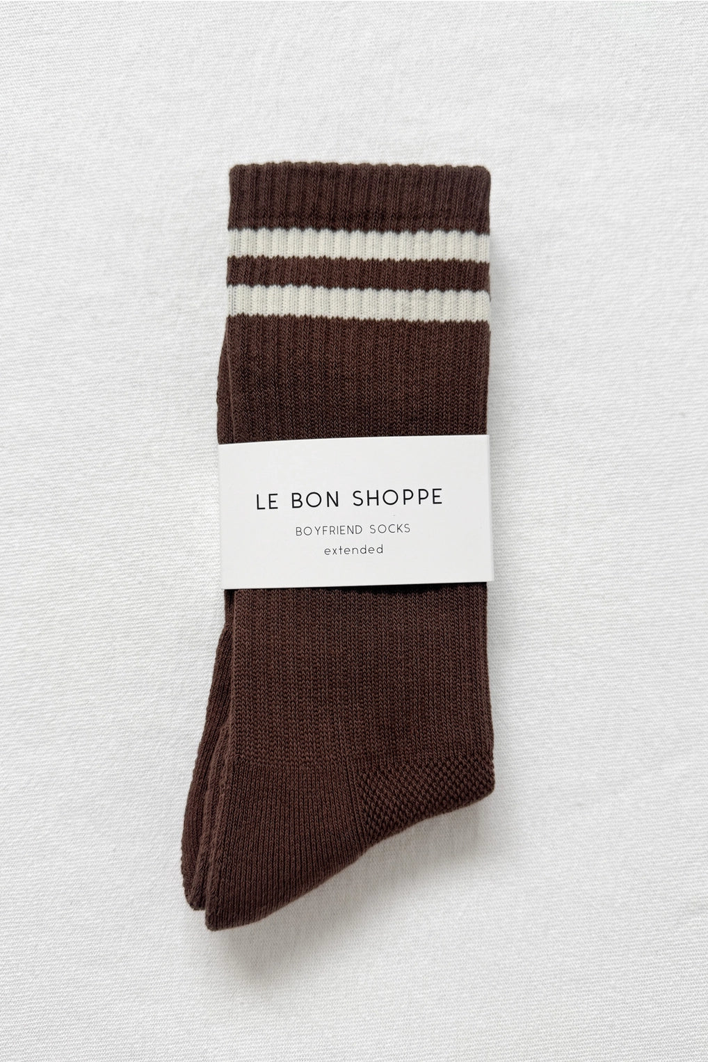 LE BON SHOPPE - EXTENDED BOYFRIEND SOCKS - BROWN