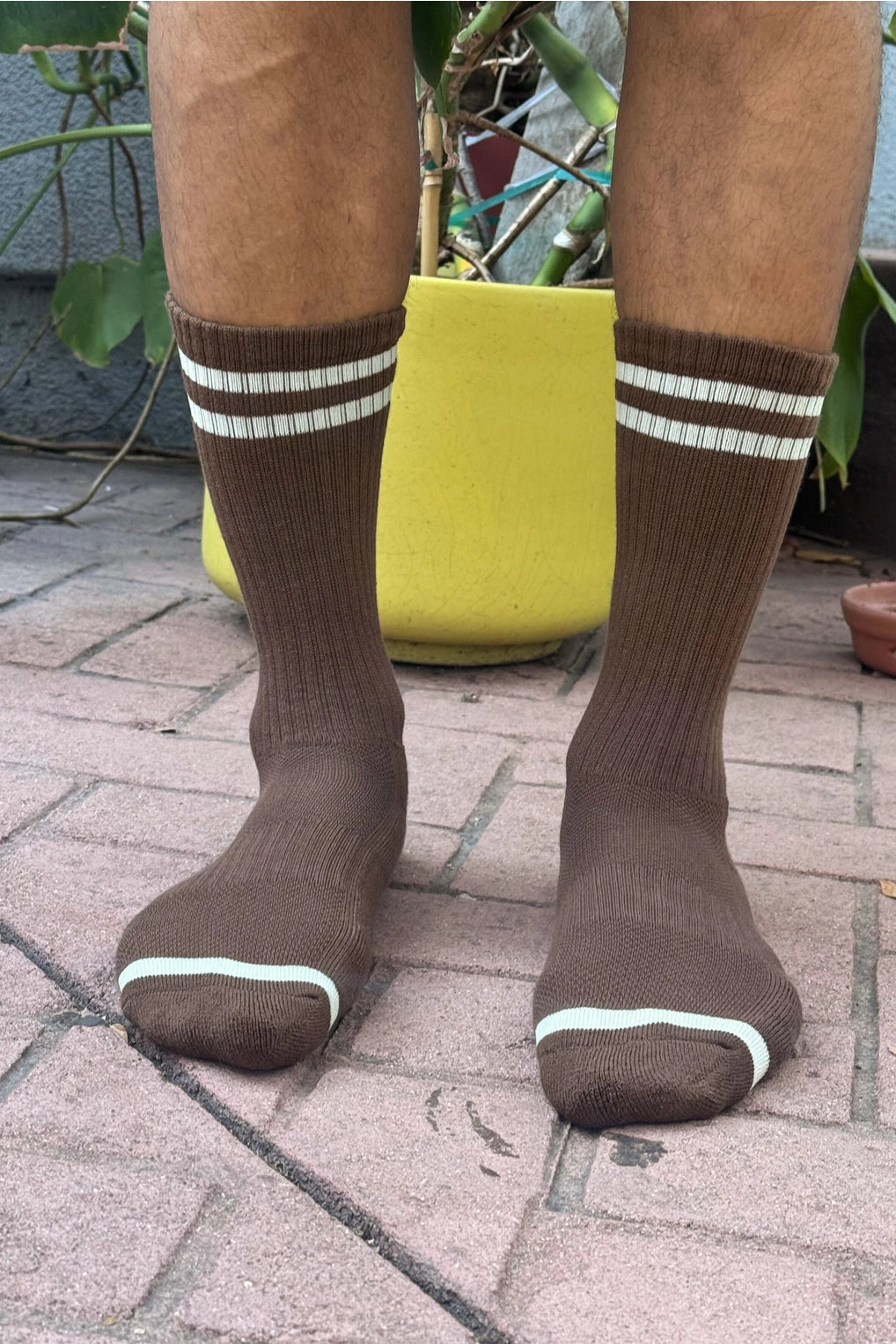 LE BON SHOPPE - EXTENDED BOYFRIEND SOCKS - BROWN