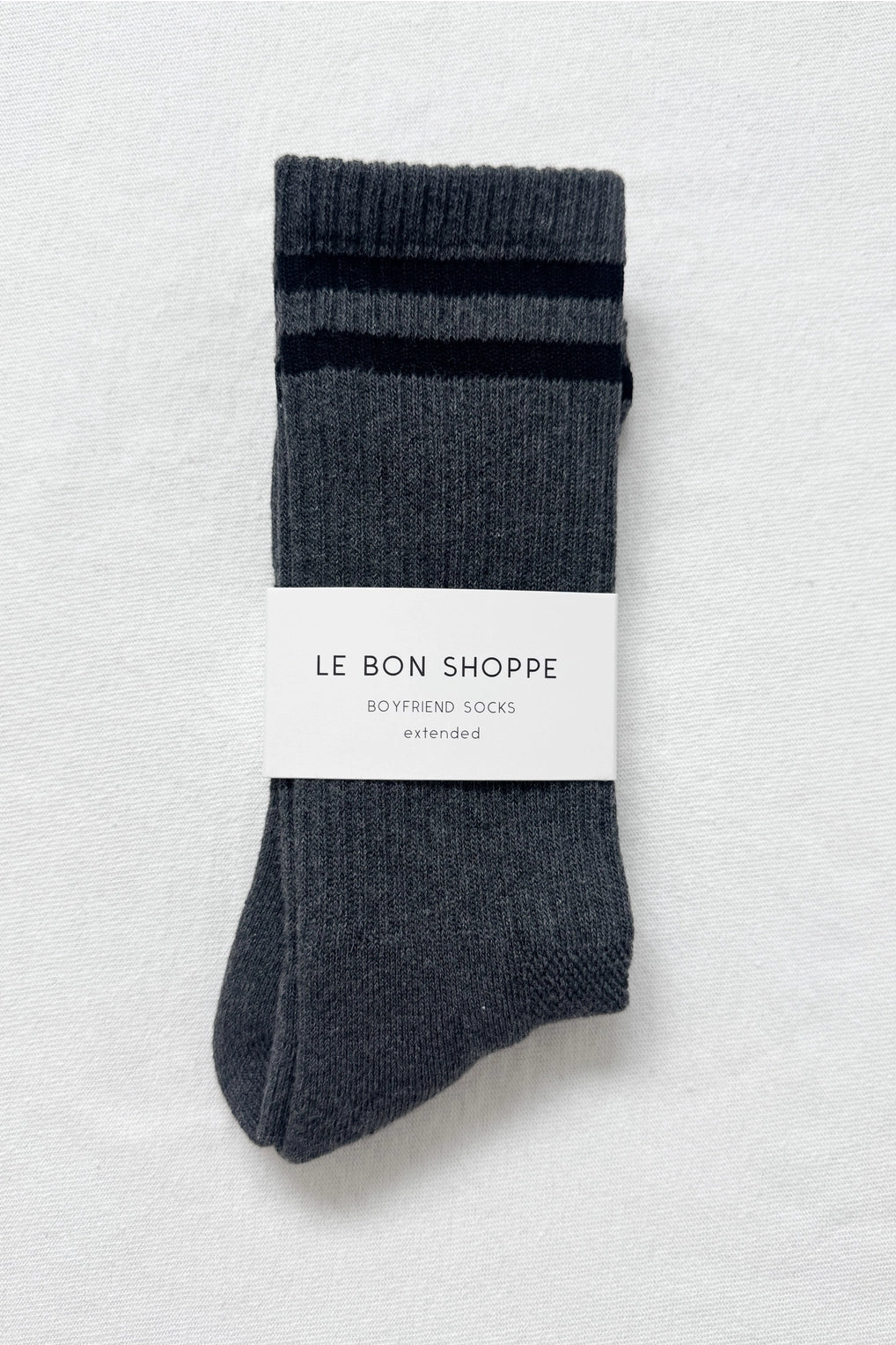 LE BON SHOPPE - EXTENDED BOYFRIEND SOCKS - CHAROCAL