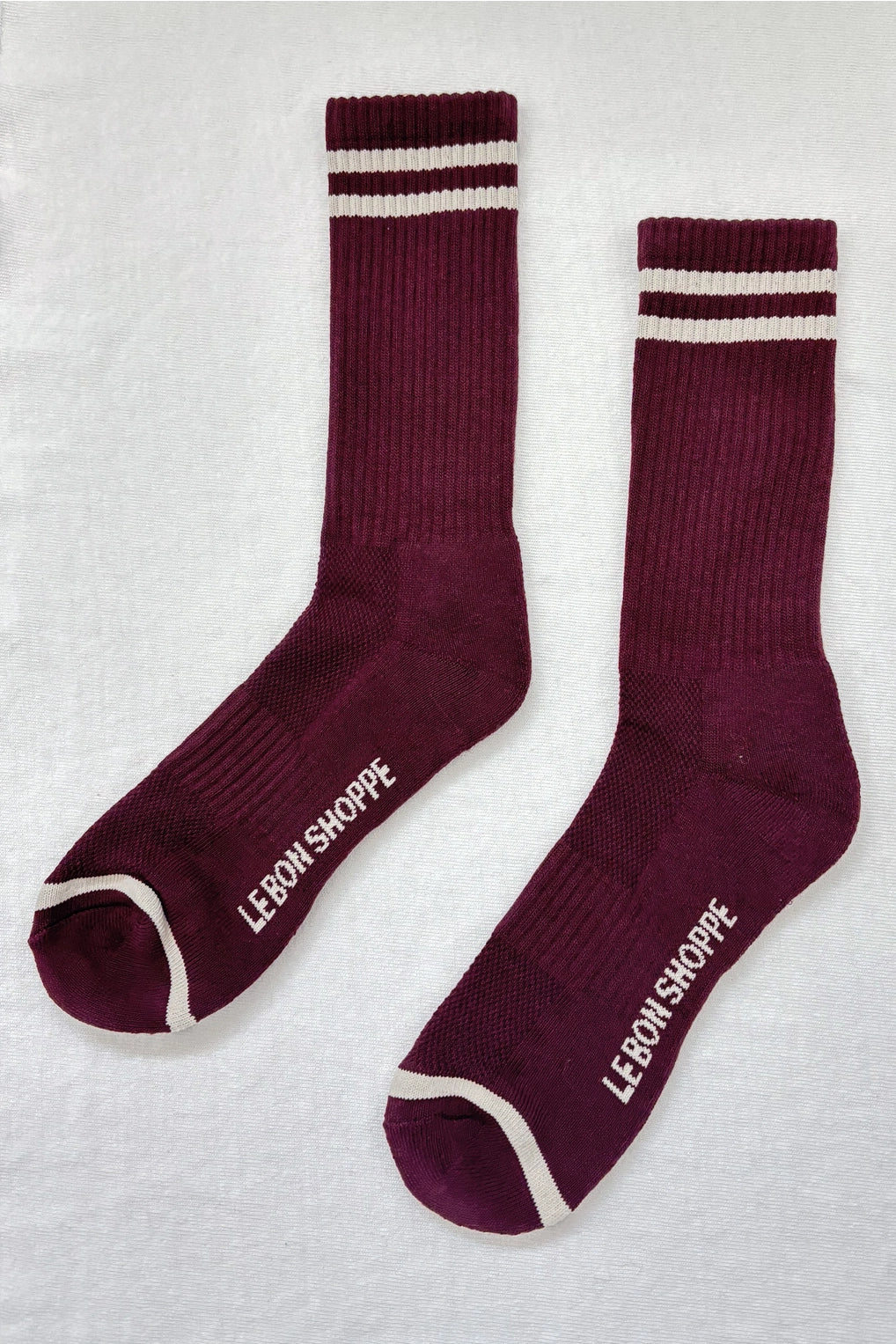 LE BON SHOPPE - EXTENDED BOYFRIEND SOCKS - MAROON