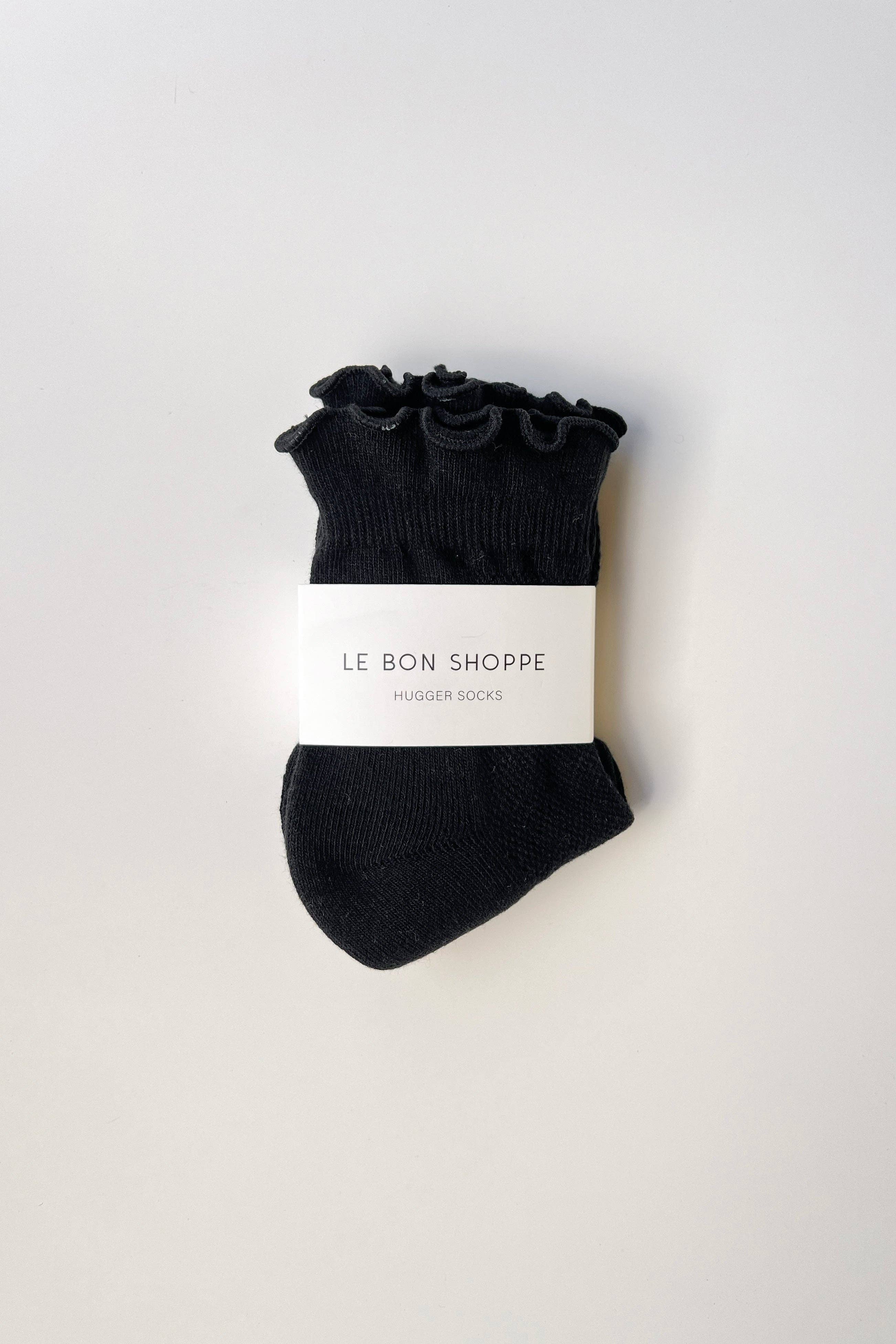 Le Bon Shoppe - Ruffled Hugger Crew Socks - Black