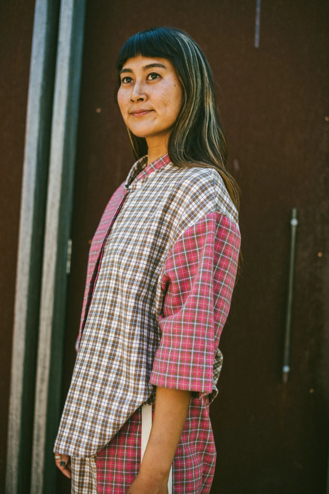 Atmsoea - Flannel Box Shirt - Strawberry Milk