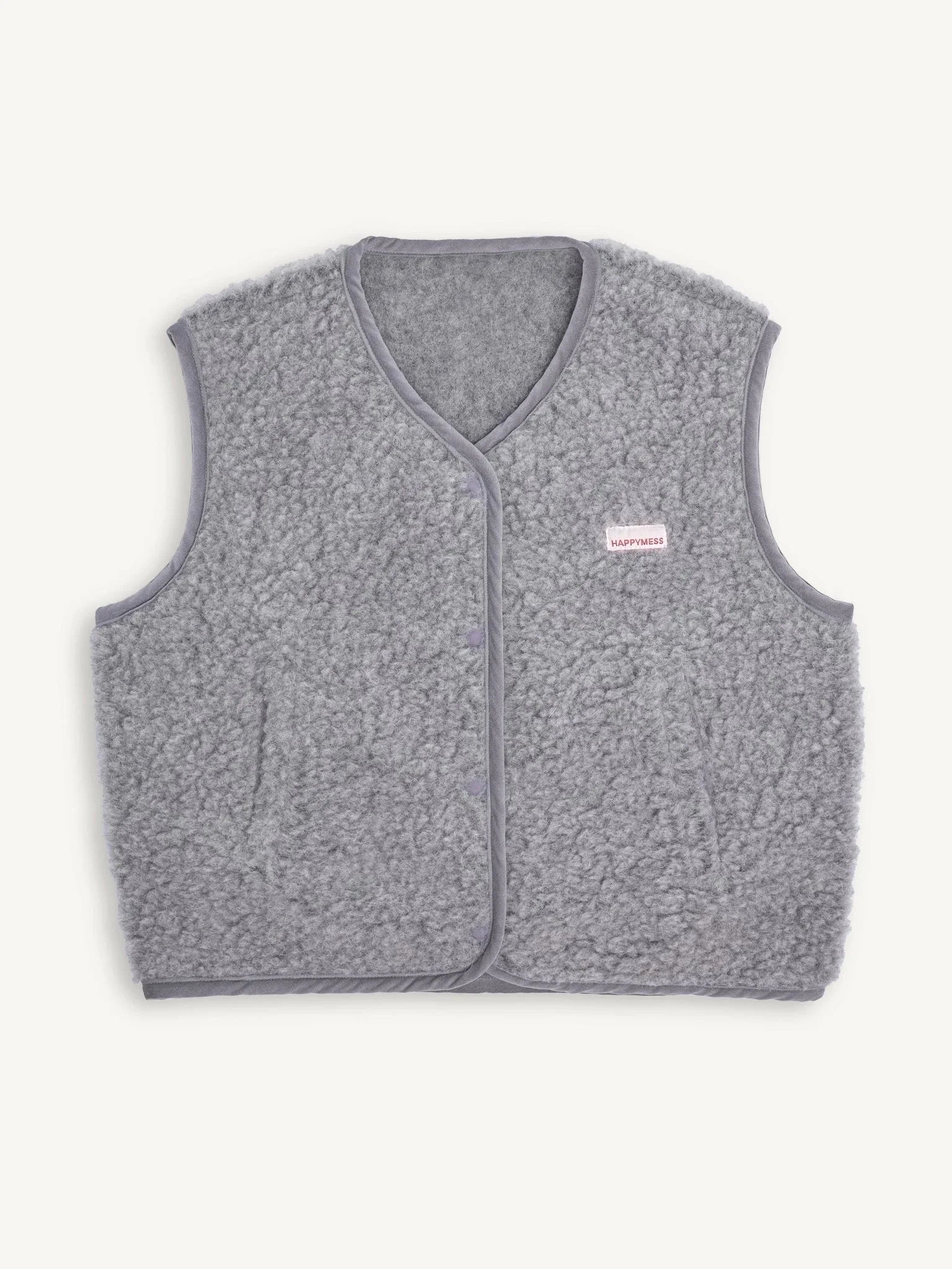 Happymess - Merino Vest - Stone Grey