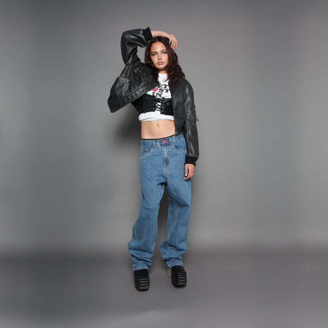 BEWIDER - MEDIUM BLUE - SUPER LOOSE JEANS