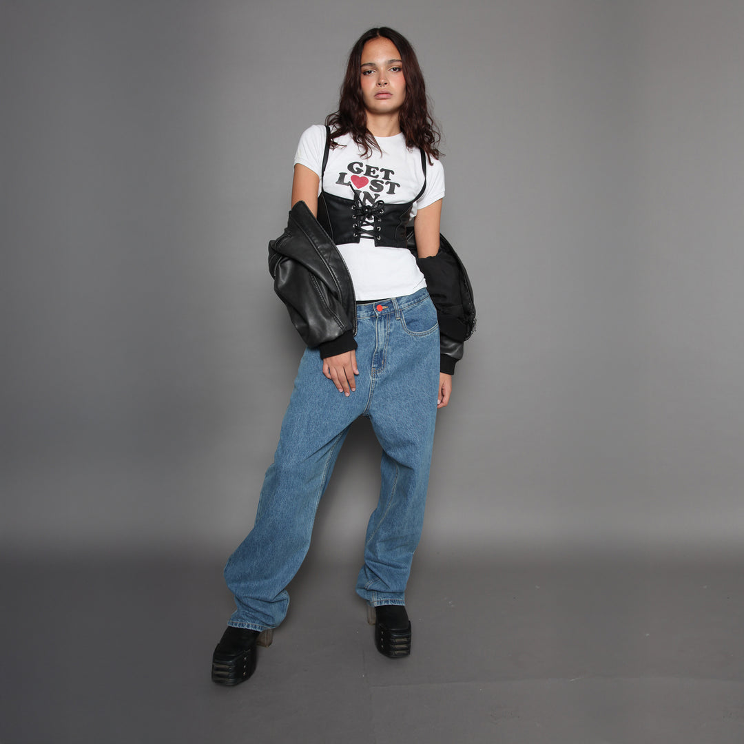 BEWIDER - MEDIUM BLUE - SUPER LOOSE JEANS