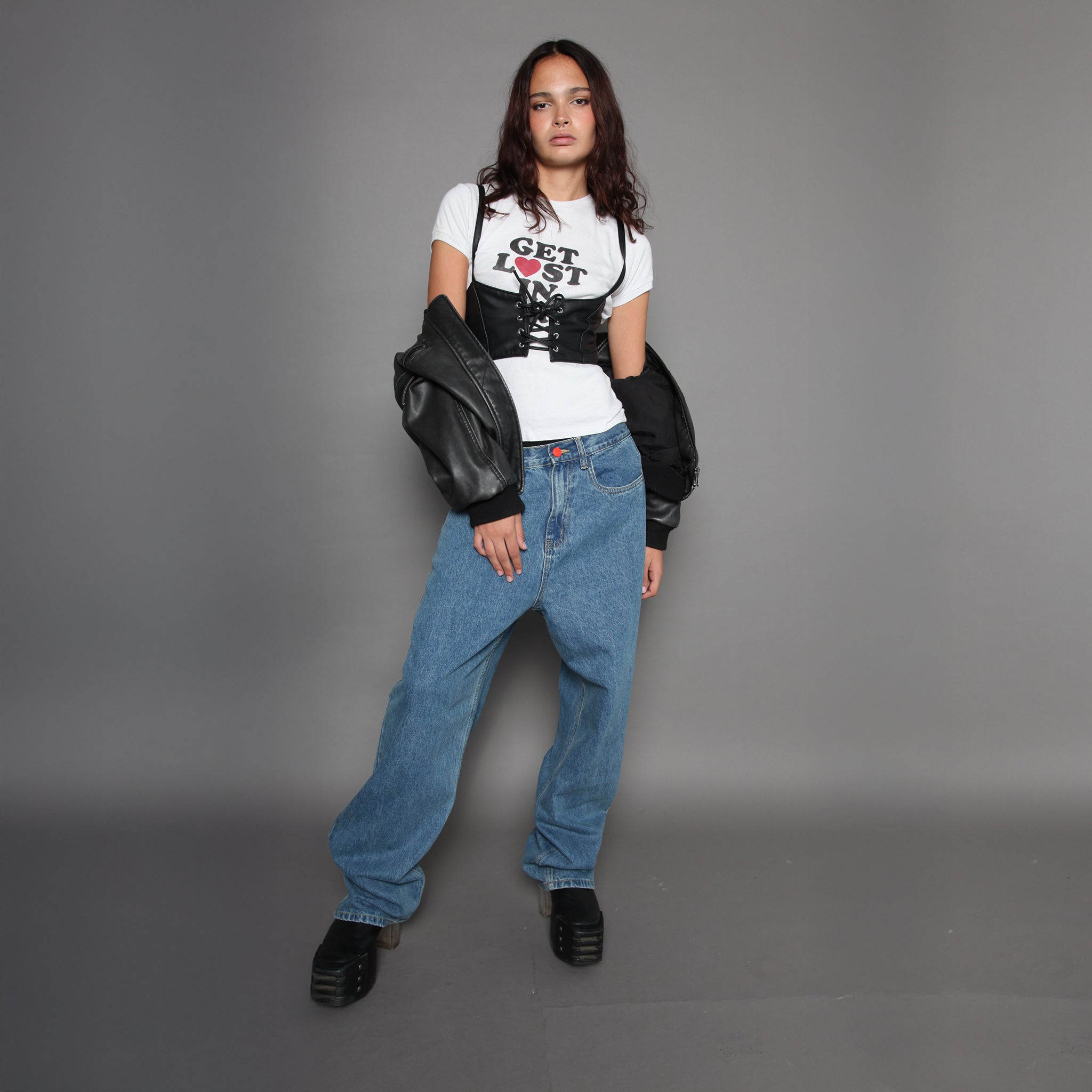 BEWIDER - MEDIUM BLUE - SUPER LOOSE JEANS
