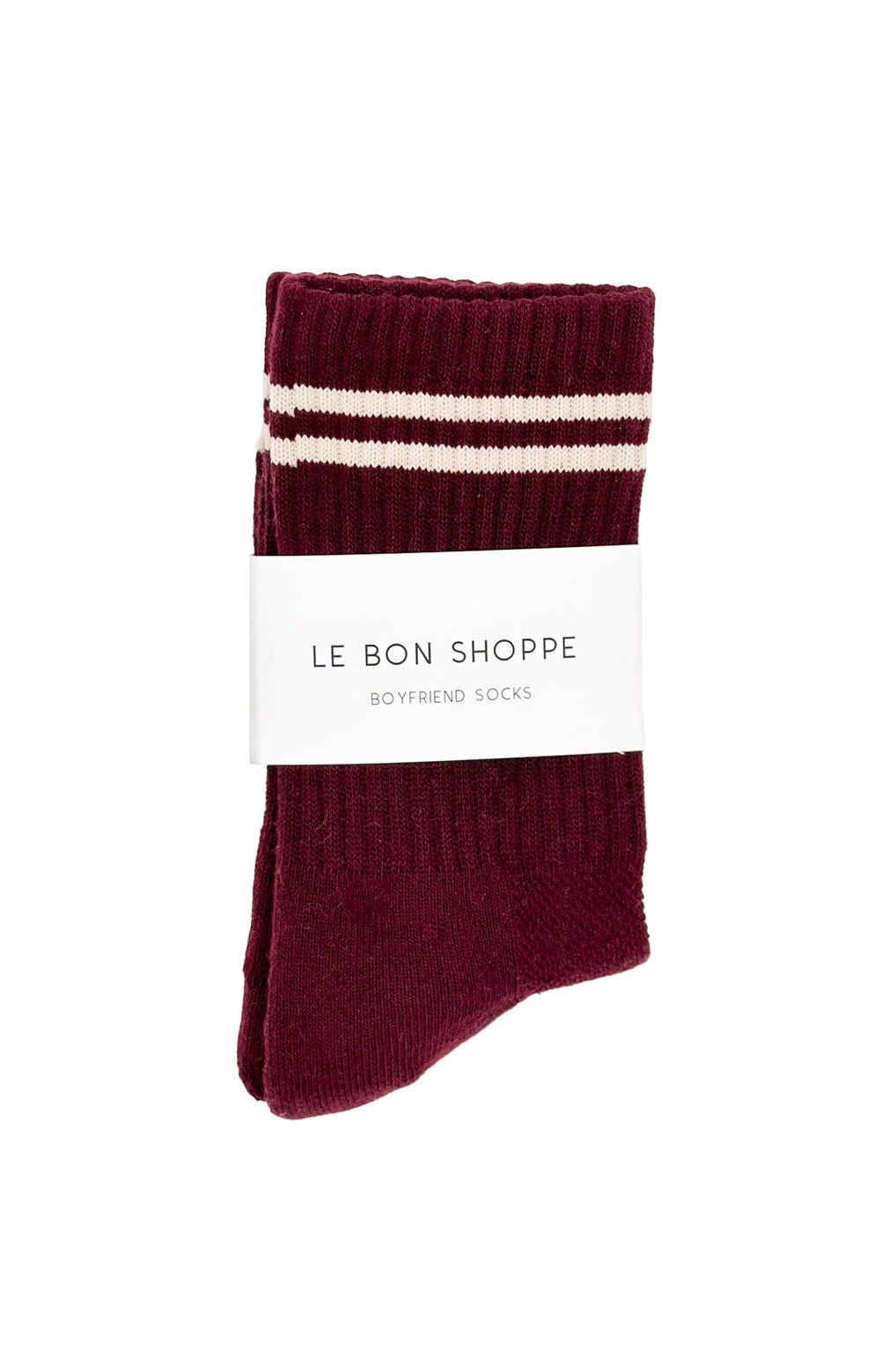 LE BON SHOPPE - MAROON - BOYFRIEND SOCKS
