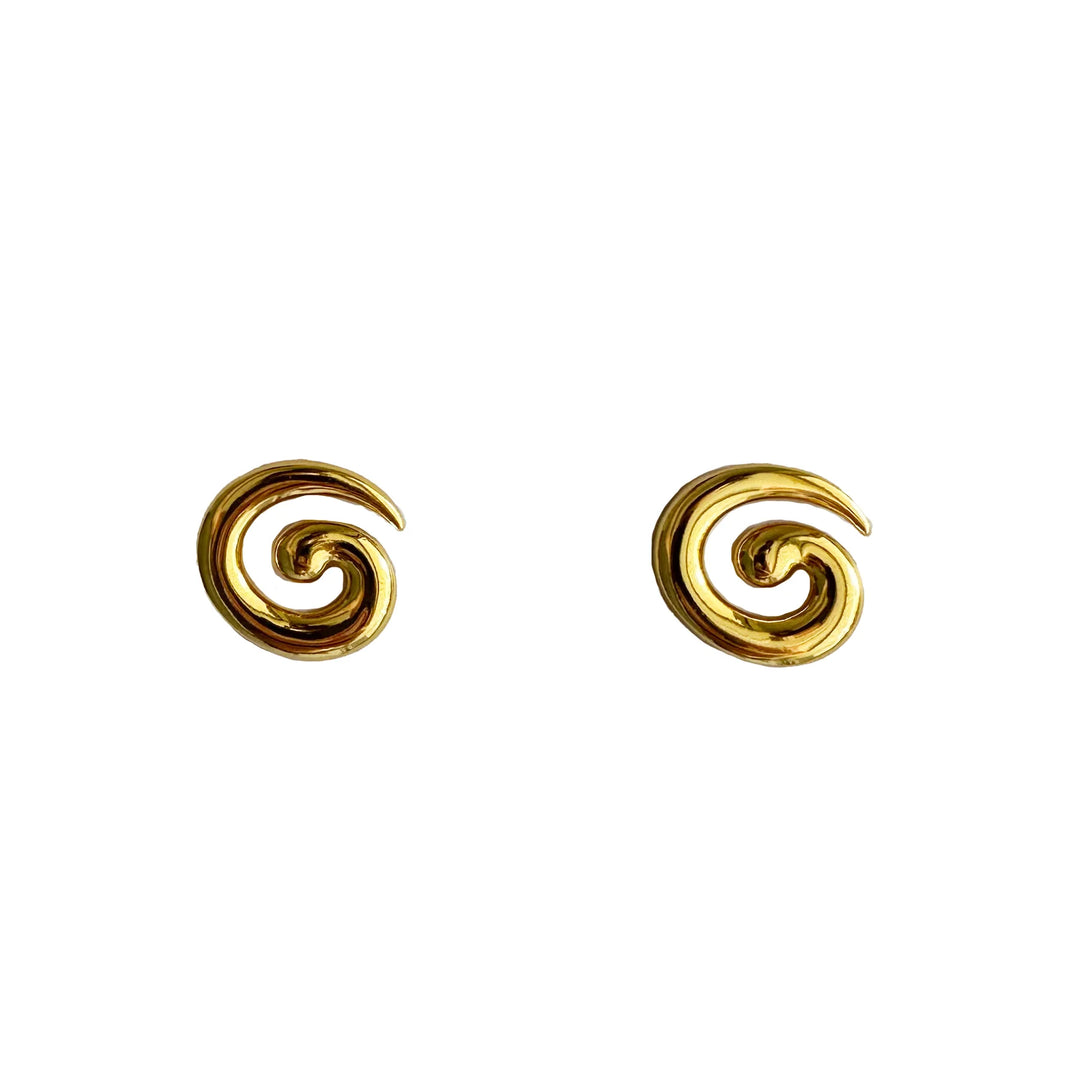 Briwok - Mini Gold Swirl Earrings