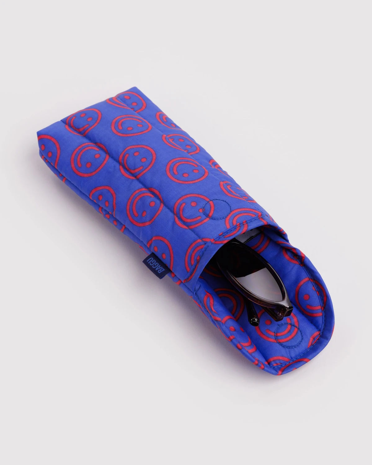 Baggu - Puffy Glasses Sleeve - Mini Cobalt Happy