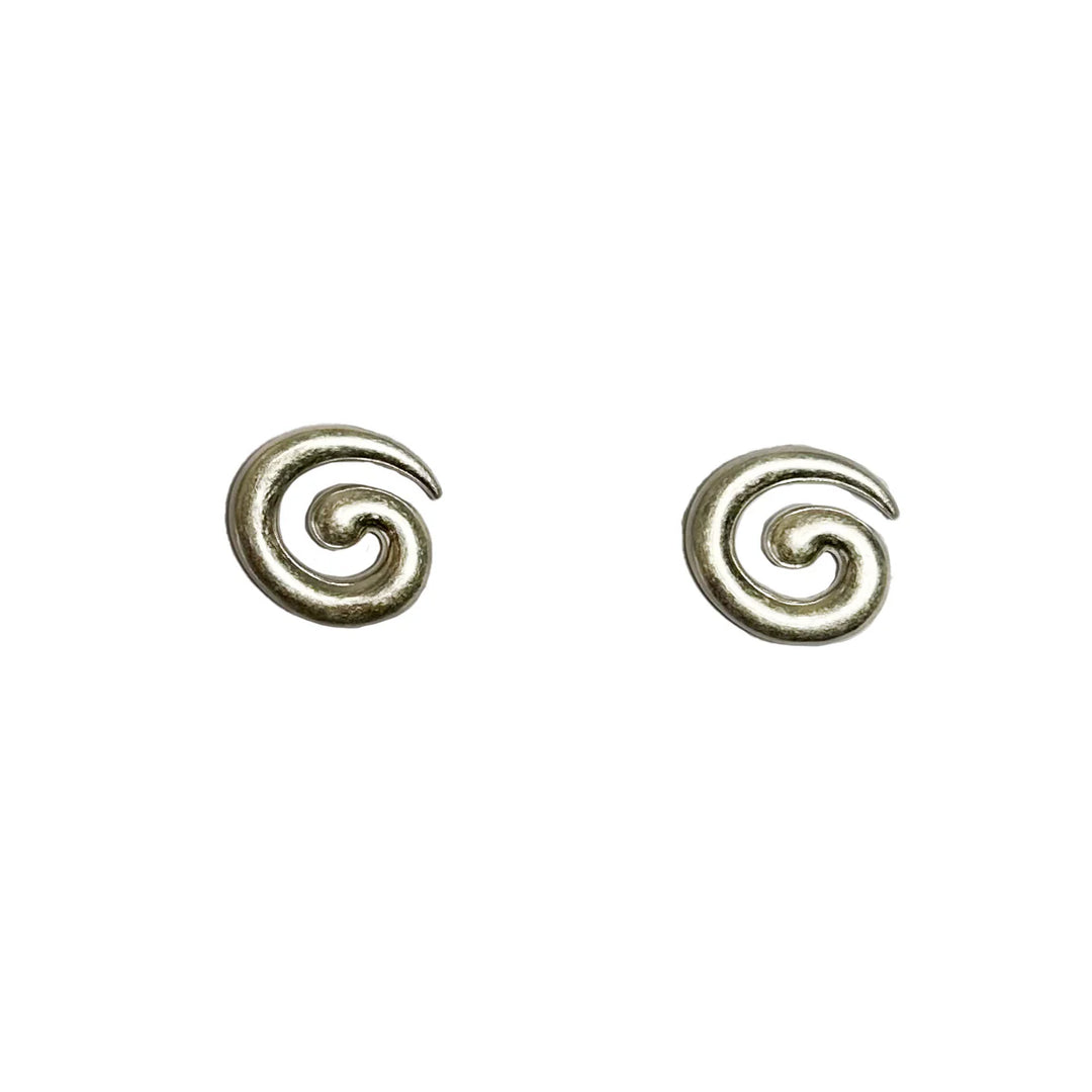 Briwok - Mini Silver Swirl Earrings