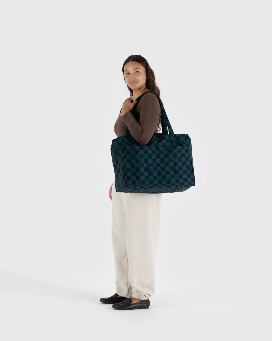 Baggu - Cloud Carry On - Navy Green Check