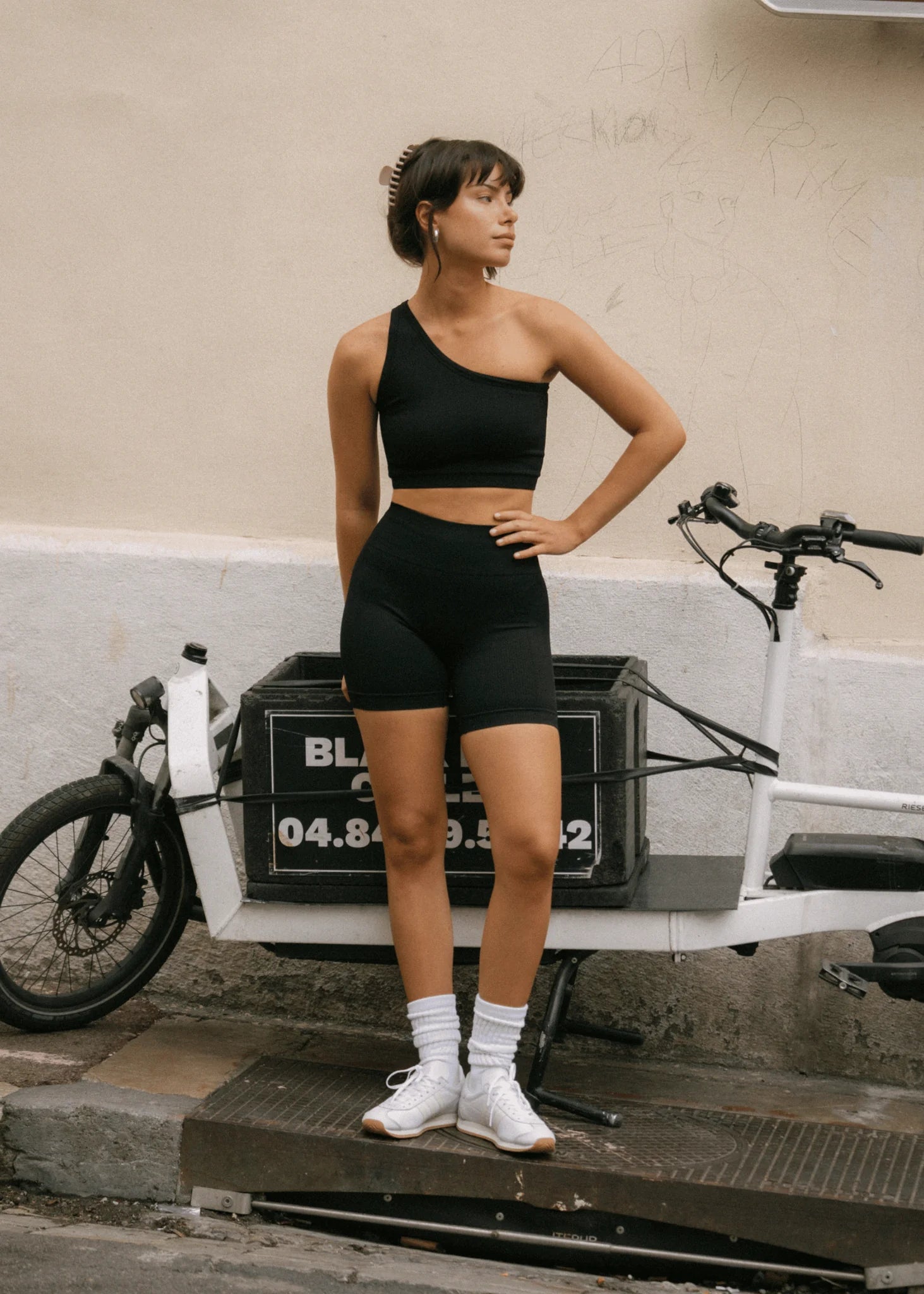 Pinky and Kamal - One Shoulder Bodice Crop - Onyx Black