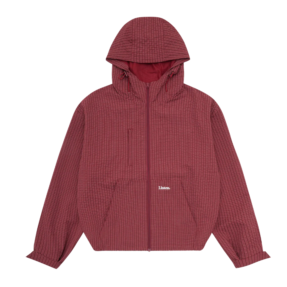 Listen - Plaid Orchid Jacket - Cherry Red