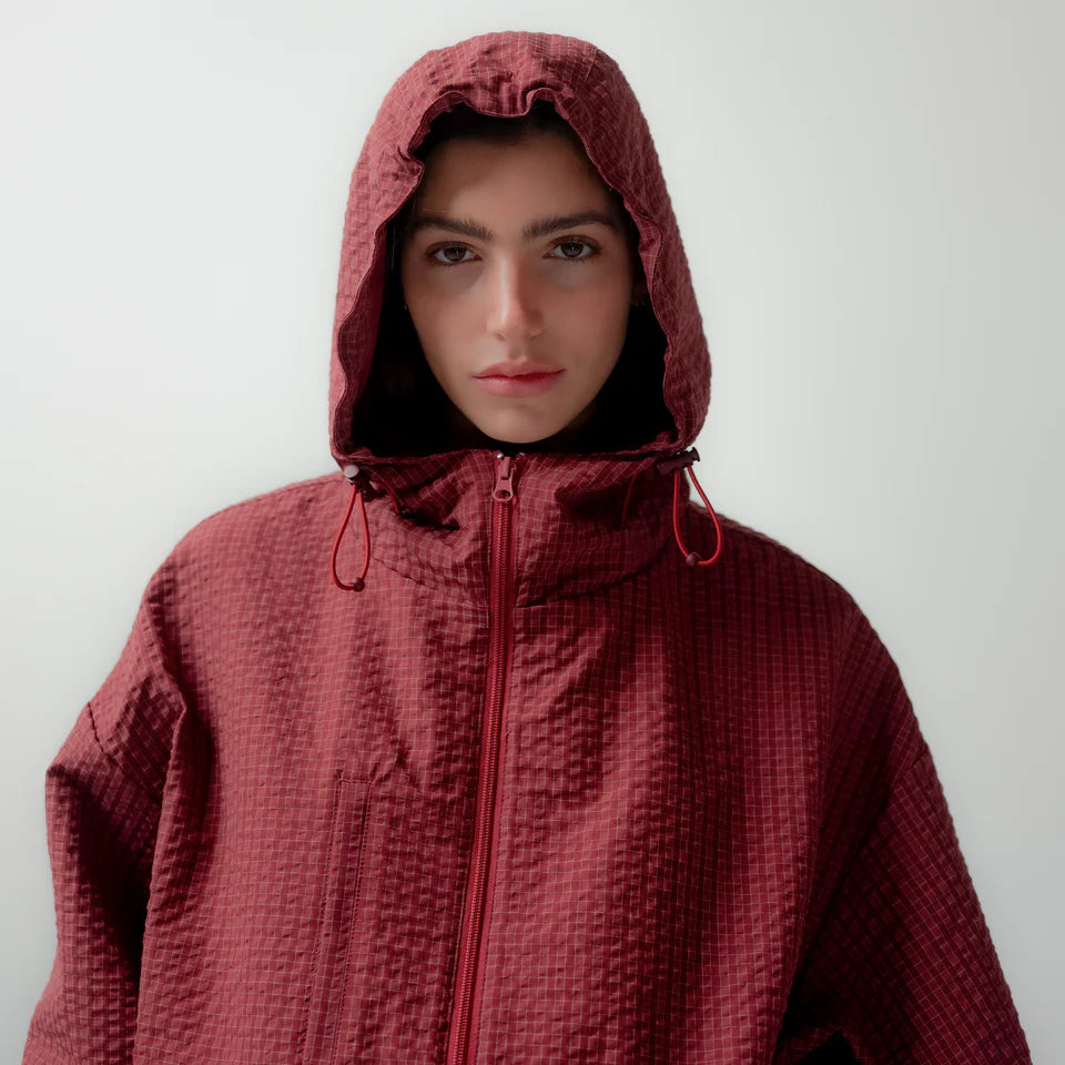 Listen - Plaid Orchid Jacket - Cherry Red