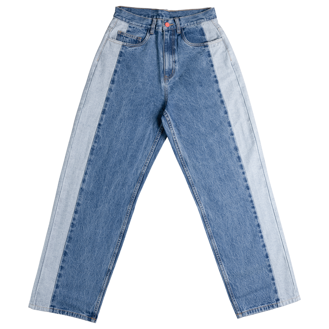 BEWIDER - BLUE WITH SIDE PANEL - SUPER LOOSE JEANS