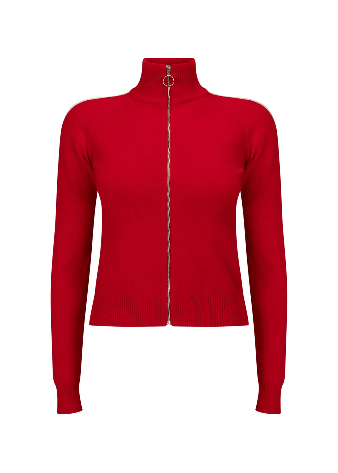 Pinky & Kamal - Striped Knit Bomber - Red White