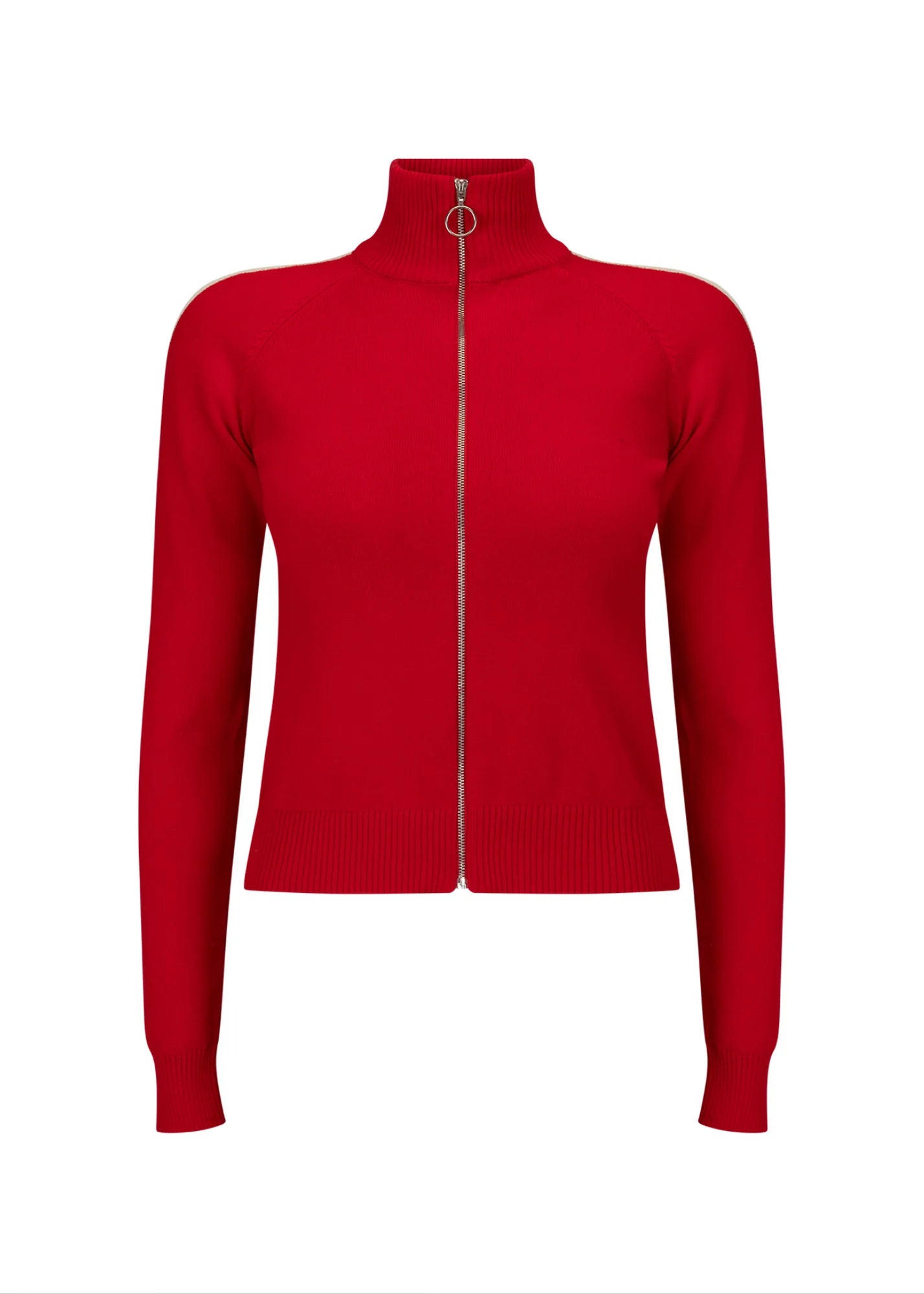 Pinky & Kamal - Striped Knit Bomber - Red White