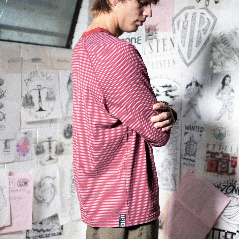 Listen - Archive Long Sleeve Tee - Red