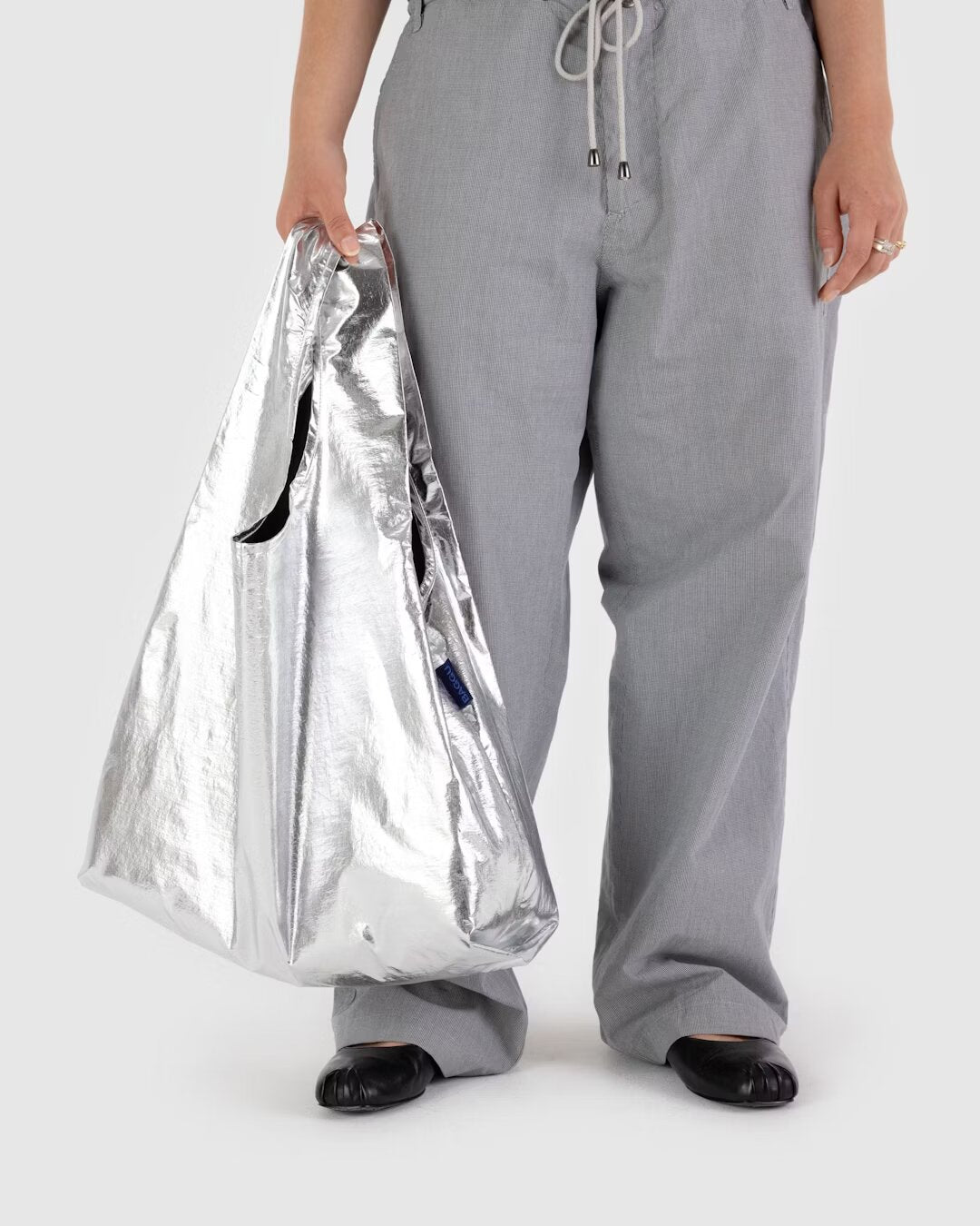 Standard Baggu - Silver Metallic