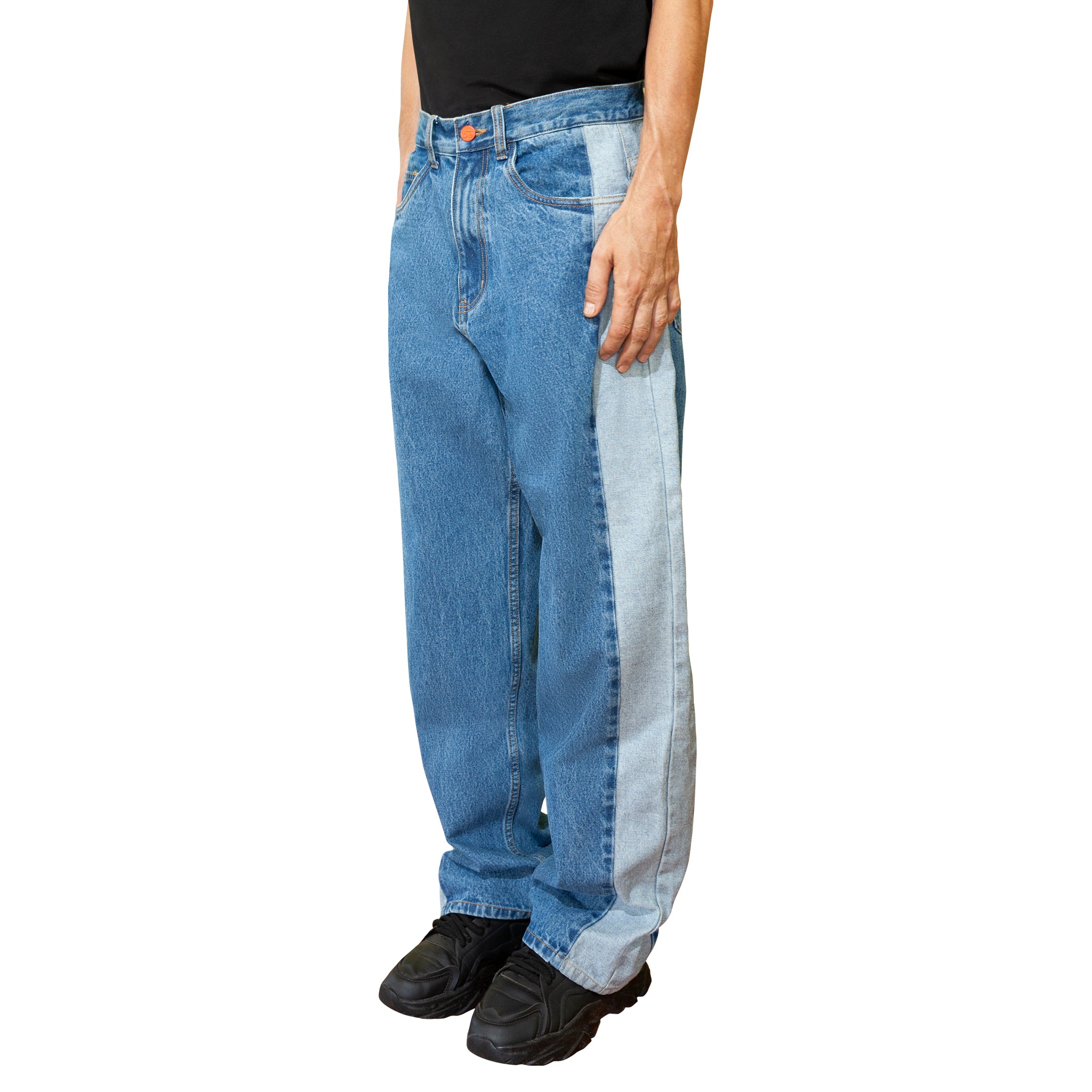 BEWIDER - BLUE WITH SIDE PANEL - SUPER LOOSE JEANS