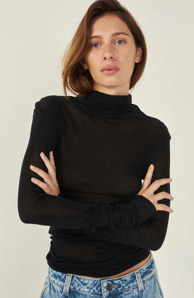 American Vintage - Massachusetts Roll Neck - Noir