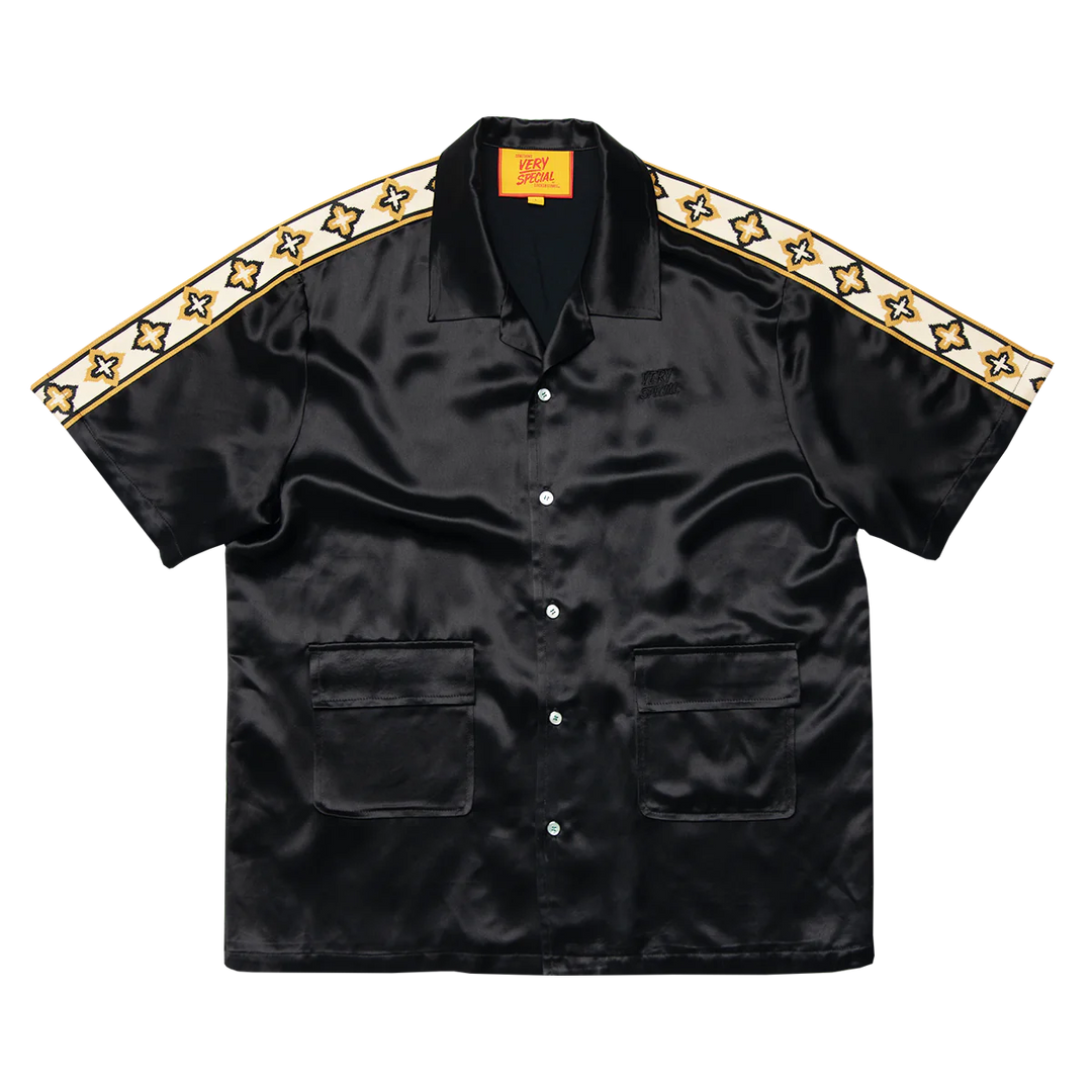 Something Very Special - Satin Diamond Utility Shirt - Black