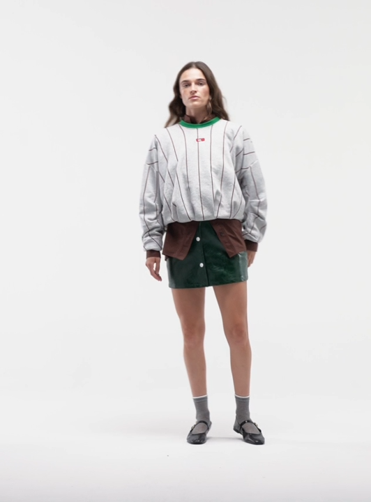 Laagam - Kelly Grey Striped Sweatshirt