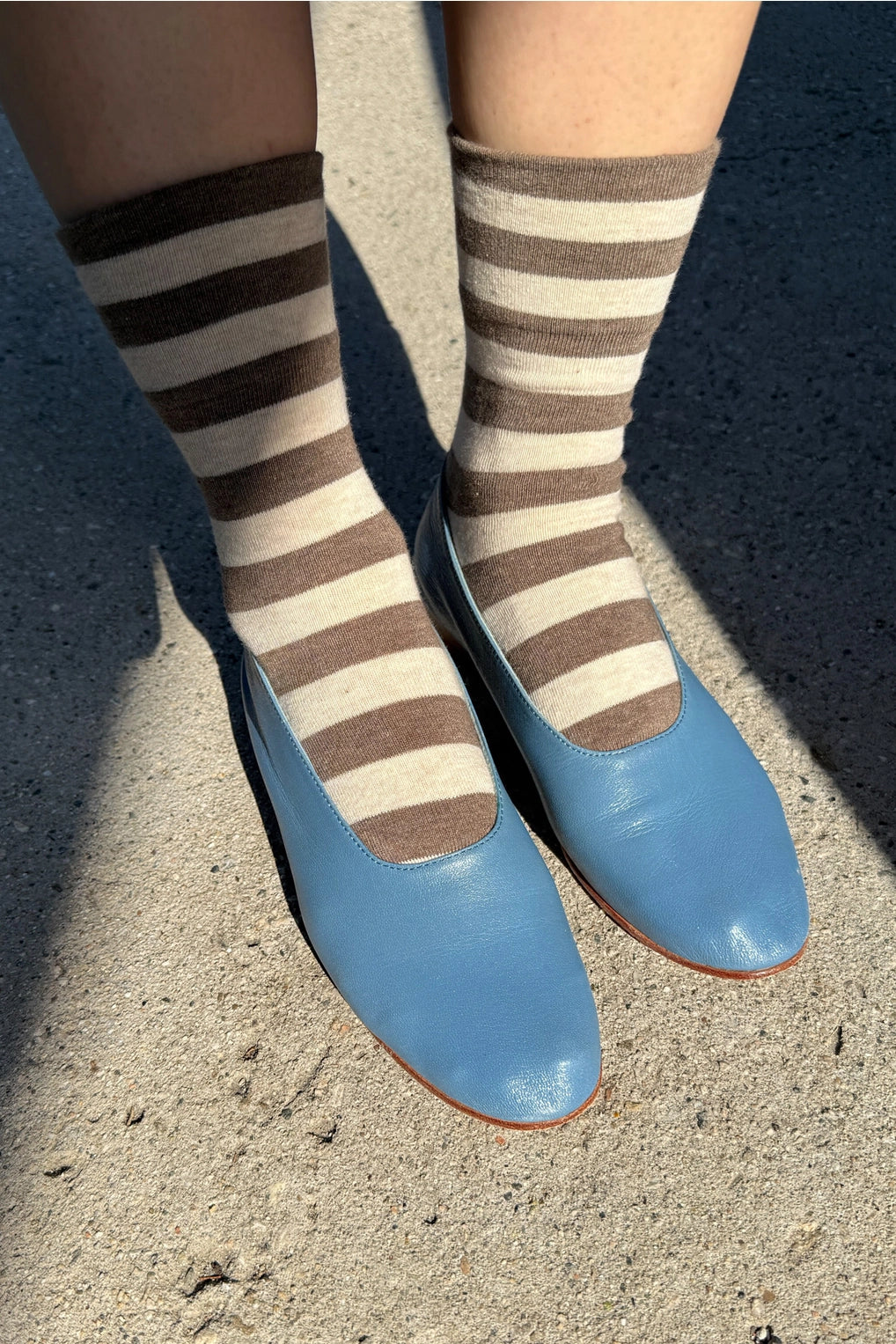 LE BON SHOPPE - WALLY SOCKS - BROWN STRIPE